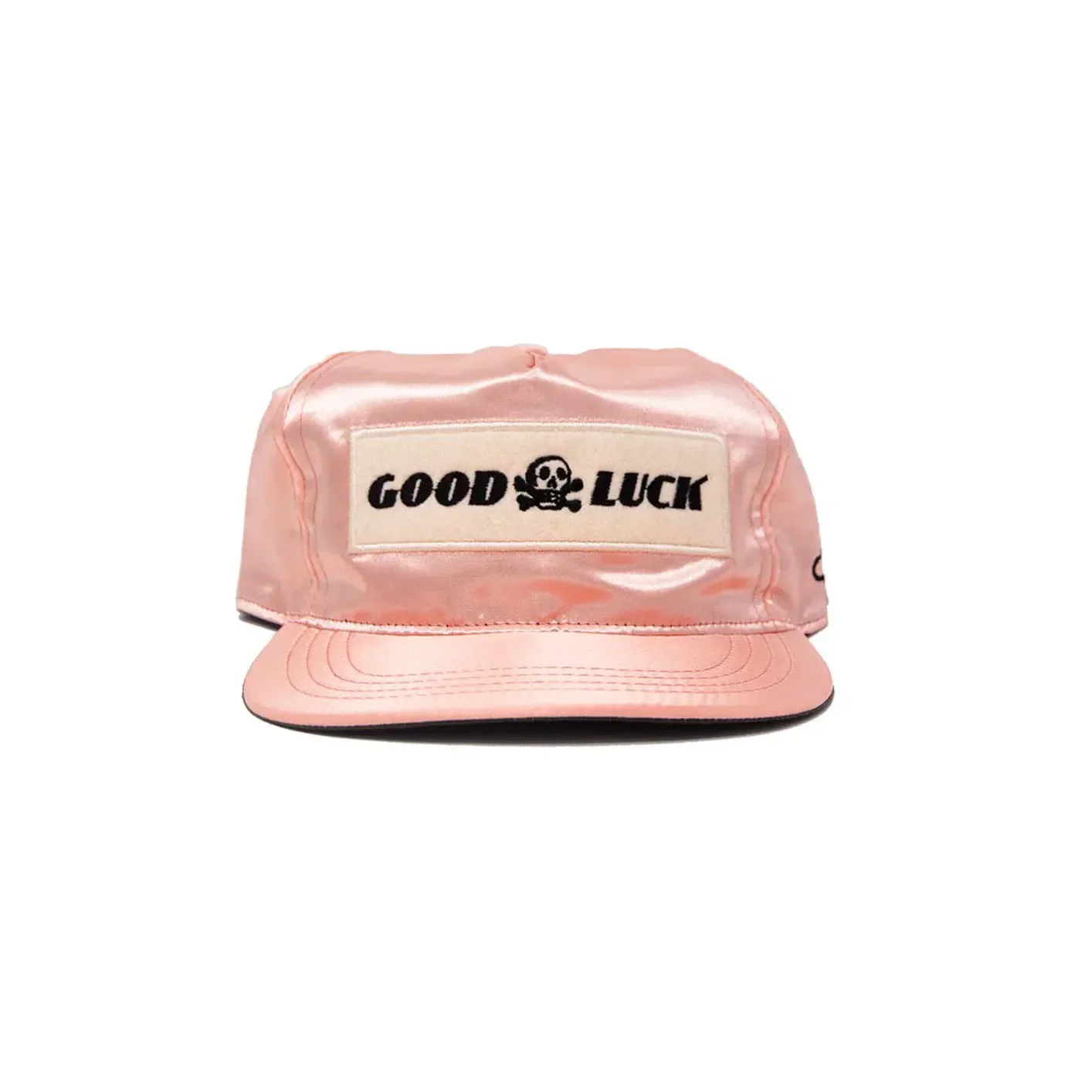 Ampal Creative ‘Good Luck’ Snapback Cap – Peach / Satin