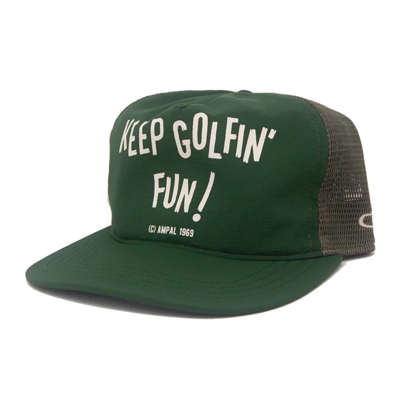 Ampal Creative ‘Keep Golfin’ Fun’ Snapback Mesh Cap - Green / Nylon Taslon - Image 2