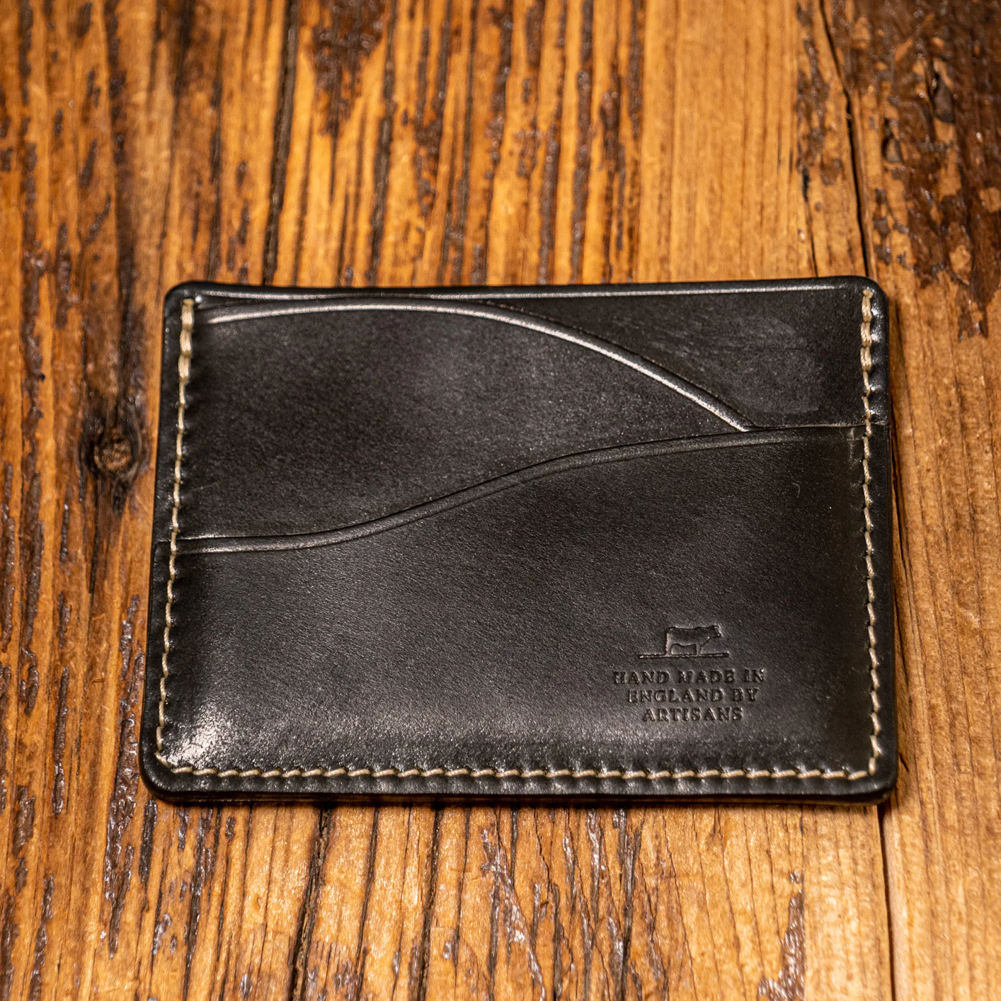 Barnes & Moore Drayman Card Holder - Black / Shinki Hikaku Shell Cordovan - Image 4