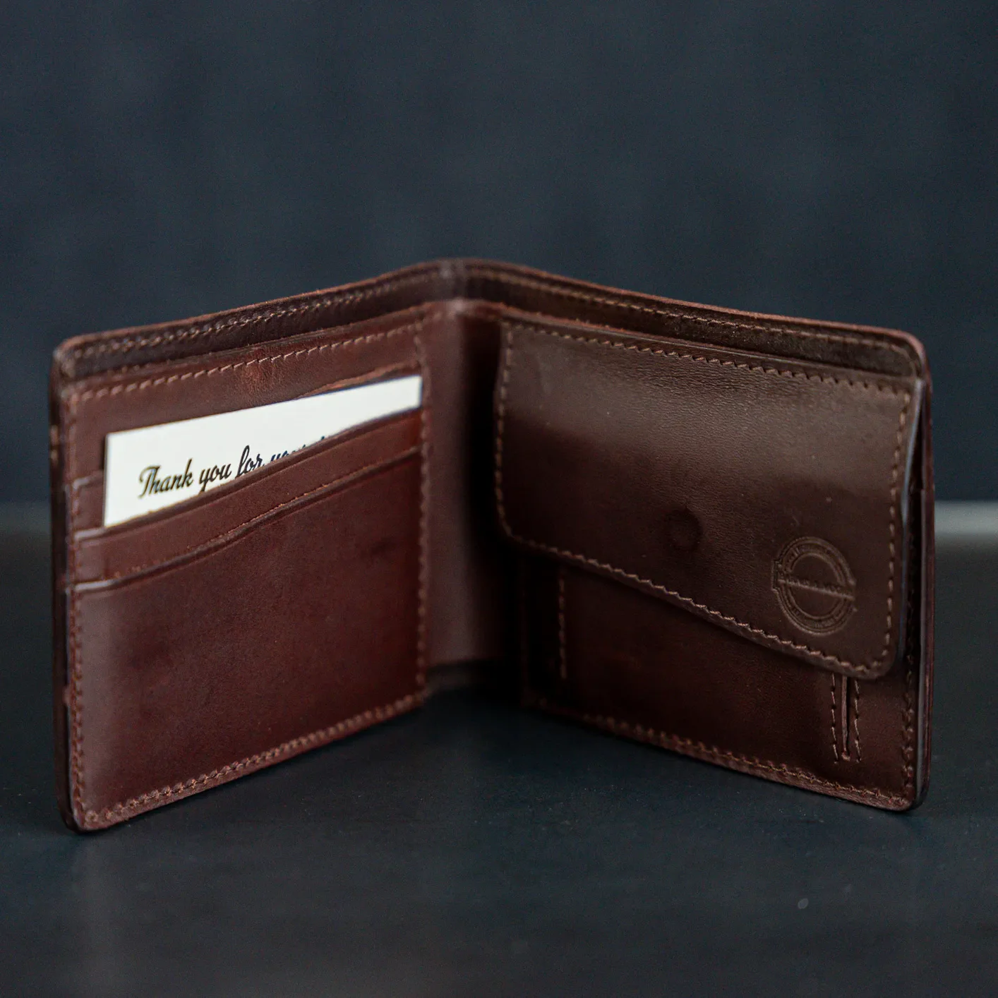 Barnes & Moore Longshore Coin Wallet – Dark Brown / Vegetable Leather - Image 2