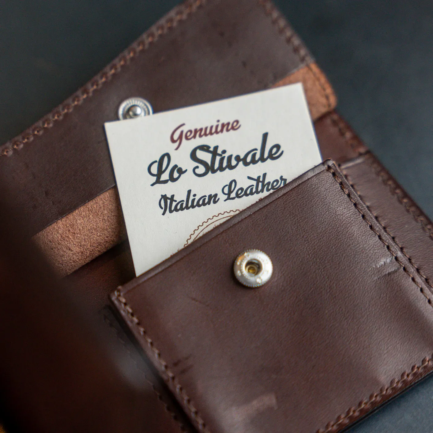 Barnes & Moore Longshore Coin Wallet – Dark Brown / Vegetable Leather - Image 3