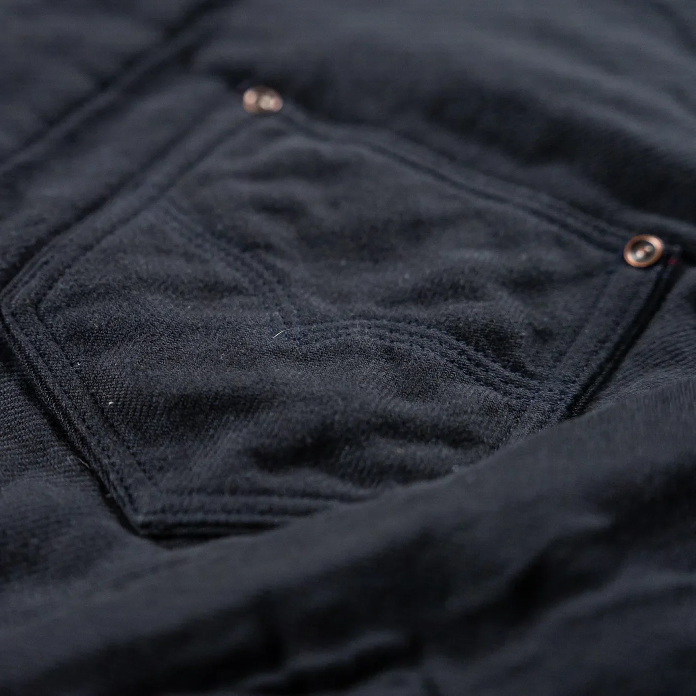 Deluxeware 1940s ‘Native Border’ Triple-Layer Flannel Shirt – Navy - Image 3
