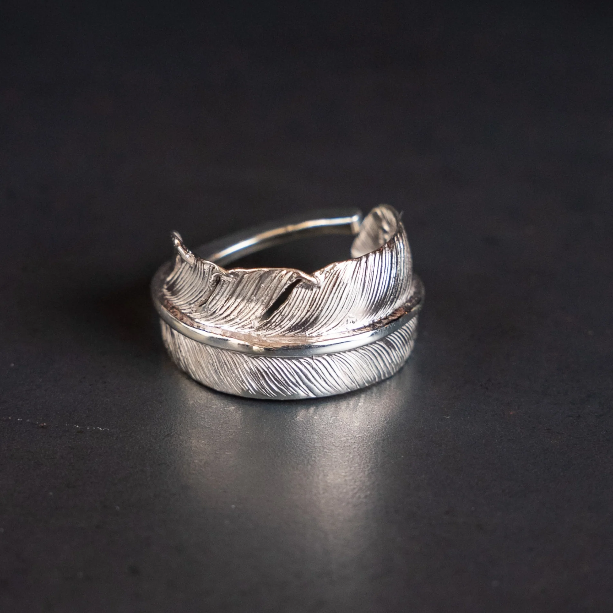 First Arrow’s Feather Ring – 950 Silver / R-015 - Image 3