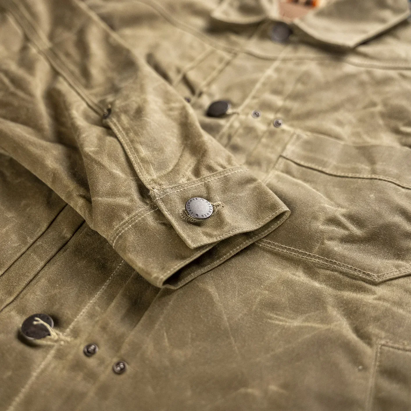 Freenote RJ-1 10oz Waxed Canvas Riders Jacket - Tobacco - Image 3