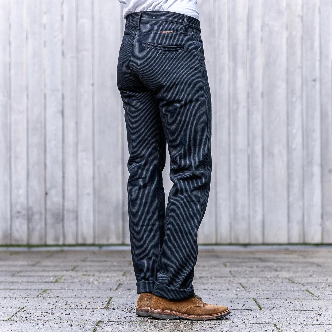 Indigofera 12oz Hickory Stripe Swearengen Pant - Gray / Black - Image 3