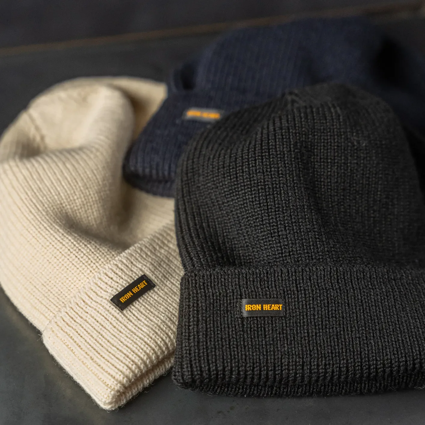 Iron Heart 100% Wool Ribbed Beanie – White / IHG-080 - Image 2