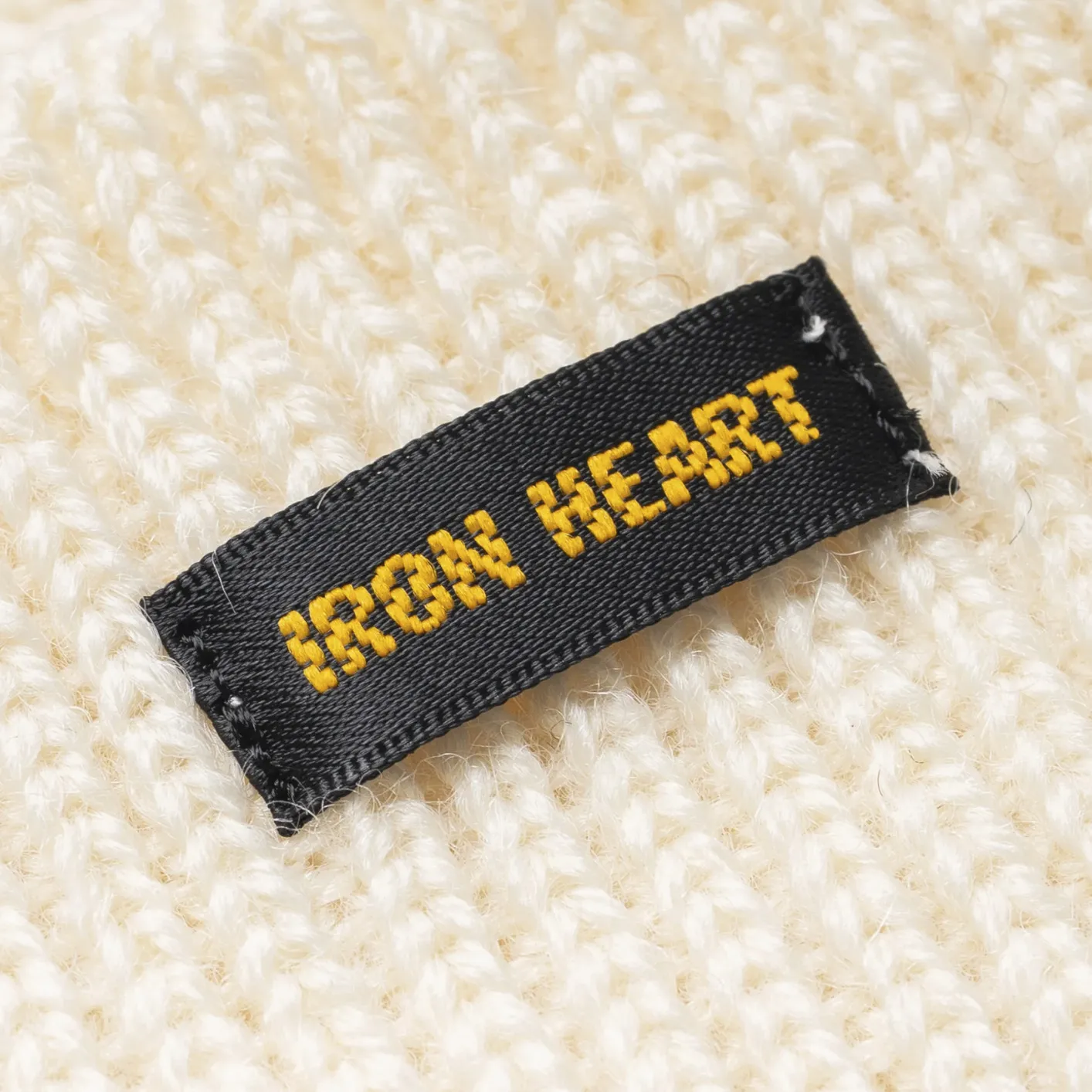 Iron Heart 100% Wool Ribbed Beanie – White / IHG-080 - Image 3