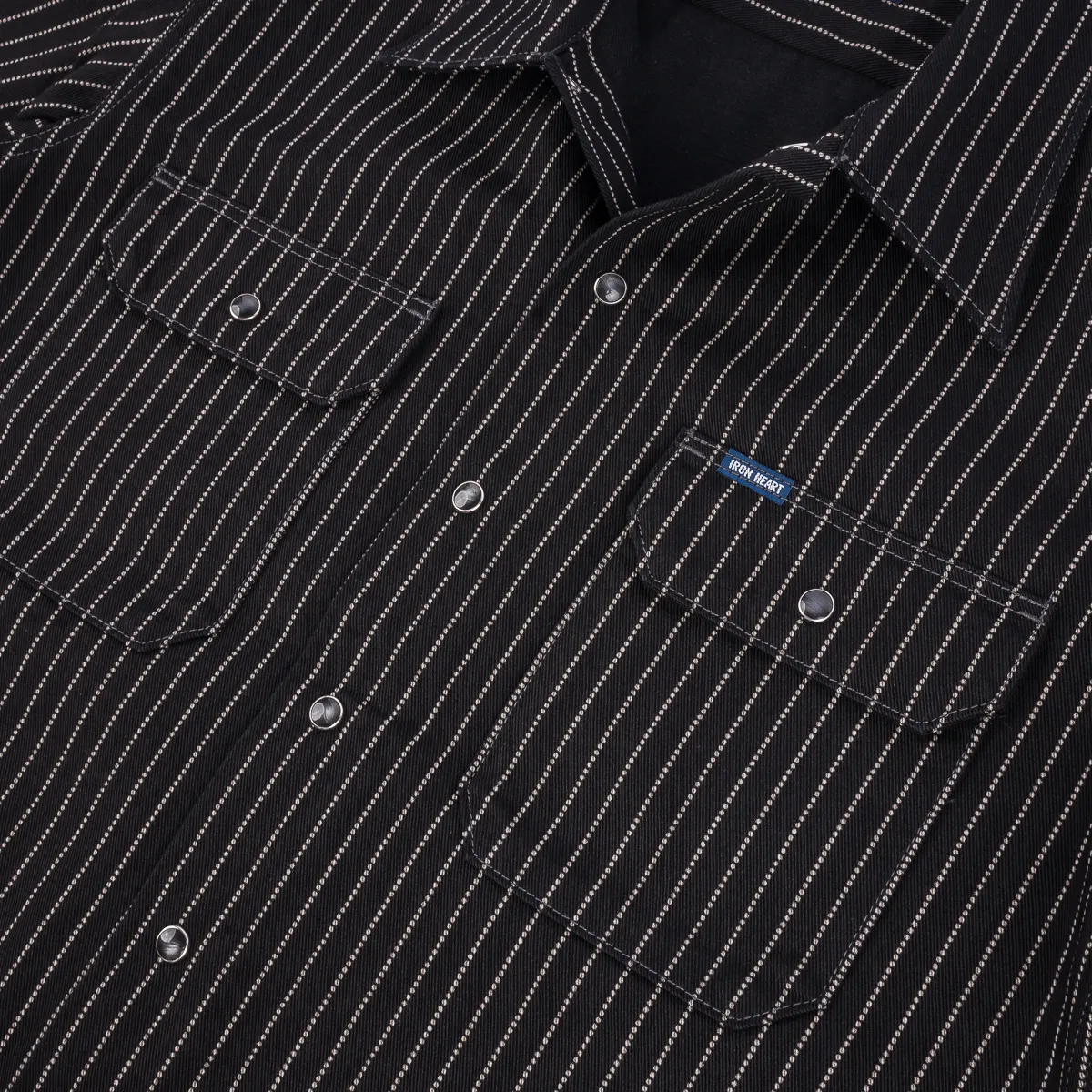 Iron Heart 10oz Wabash Mechanic Shirt – Black / IHSH-416 - Image 4