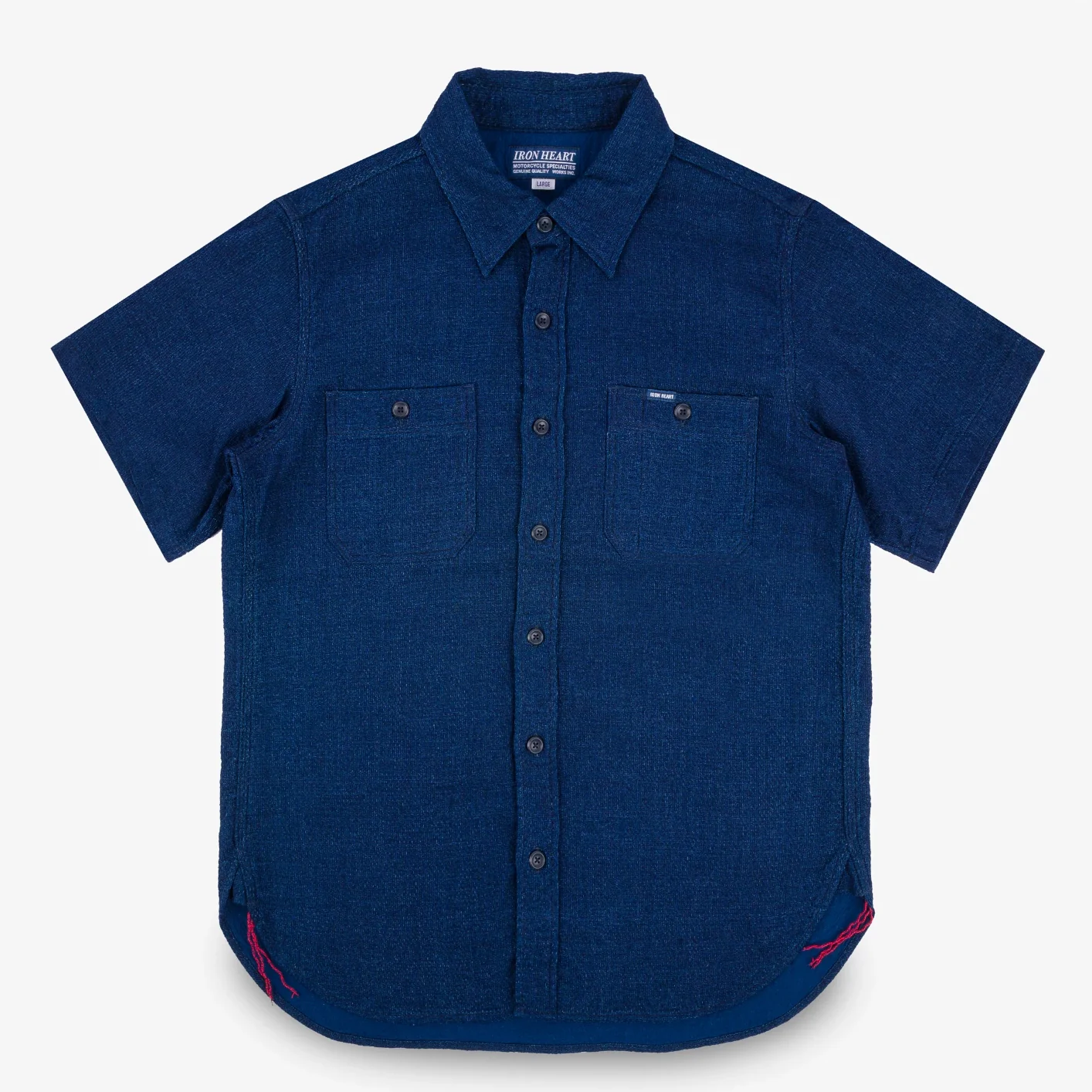 Iron Heart 5oz Double Gauze Summer Shirt – IHSH-417 / Indigo Dyed - Image 3