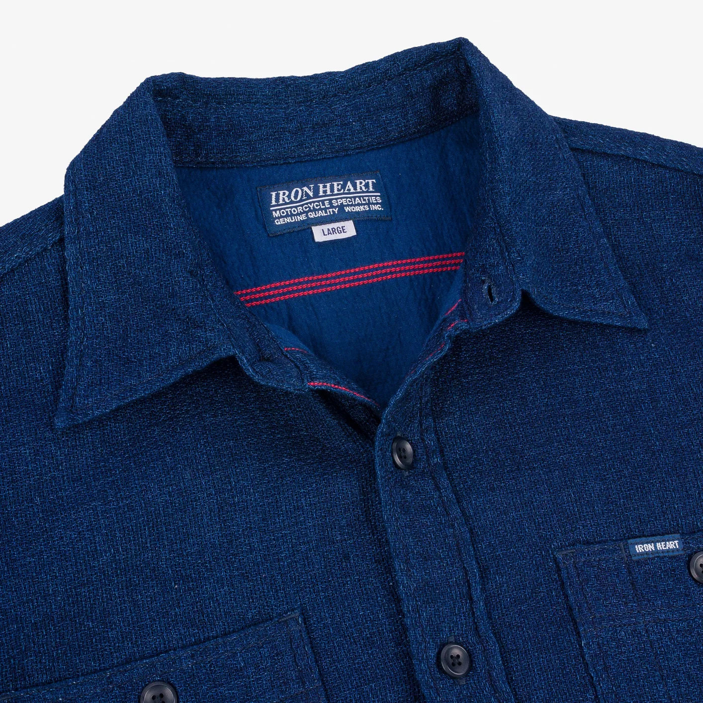 Iron Heart 5oz Double Gauze Summer Shirt – IHSH-417 / Indigo Dyed - Image 4