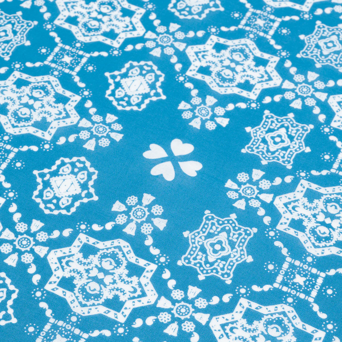 Iron Heart “Bell” Paisley Selvedge Bandana – Turquoise Blue - Image 3