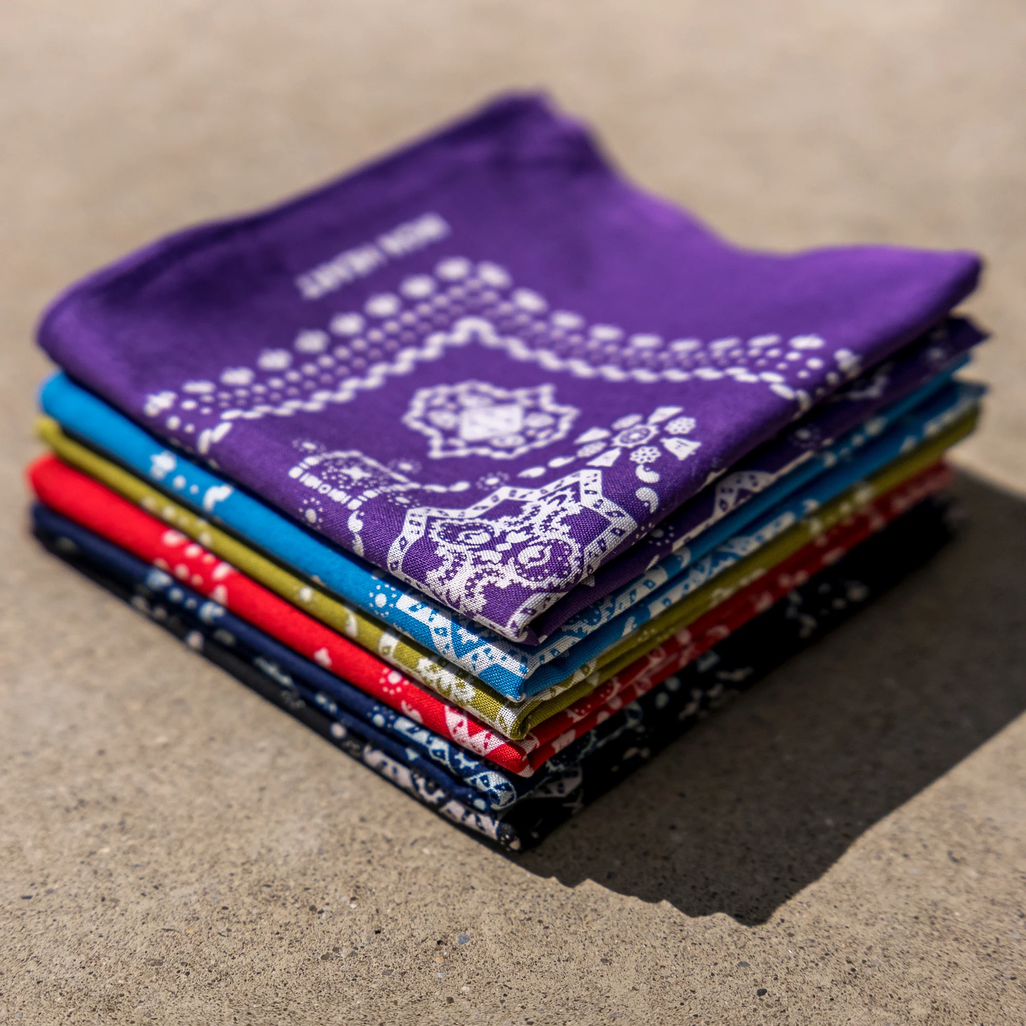 Iron Heart “Bell” Paisley Selvedge Bandana – Turquoise Blue - Image 5