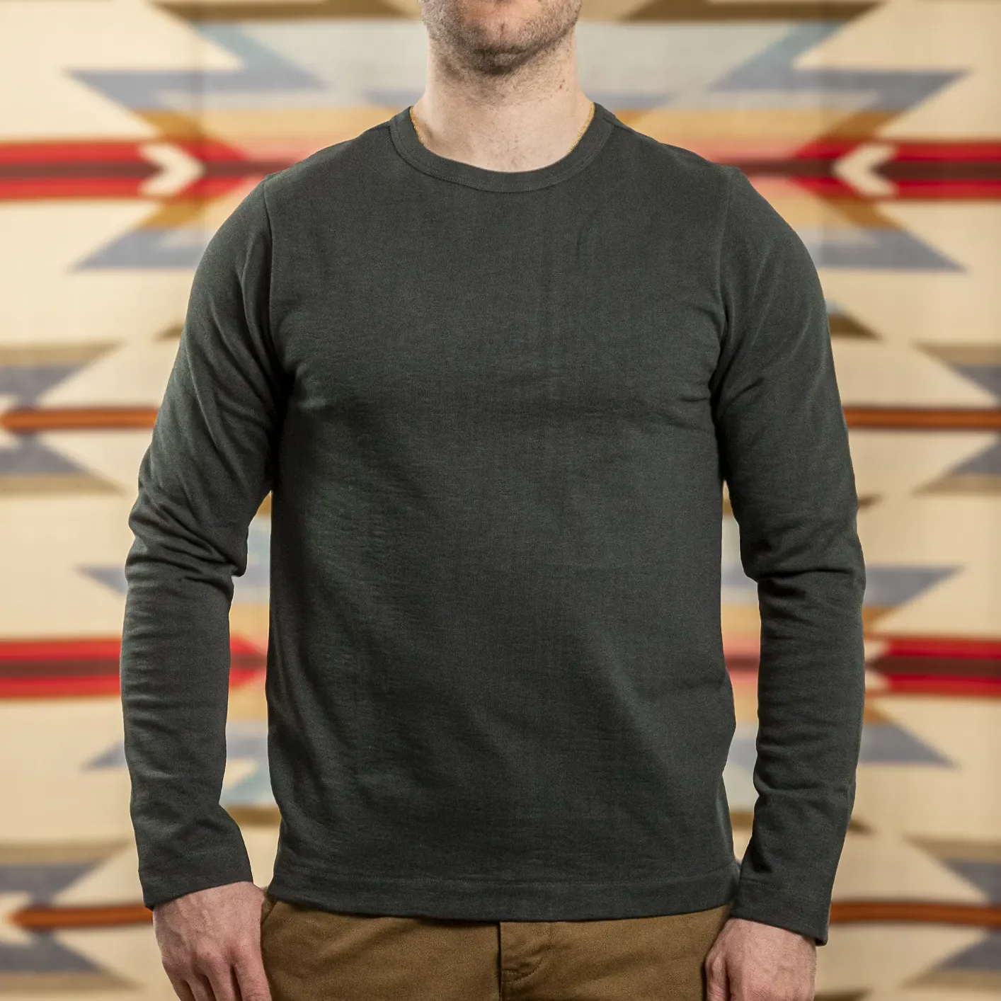 Merz b. Schwanen 2S18 11oz Heavy Loopwheeled Longsleeve – Forest