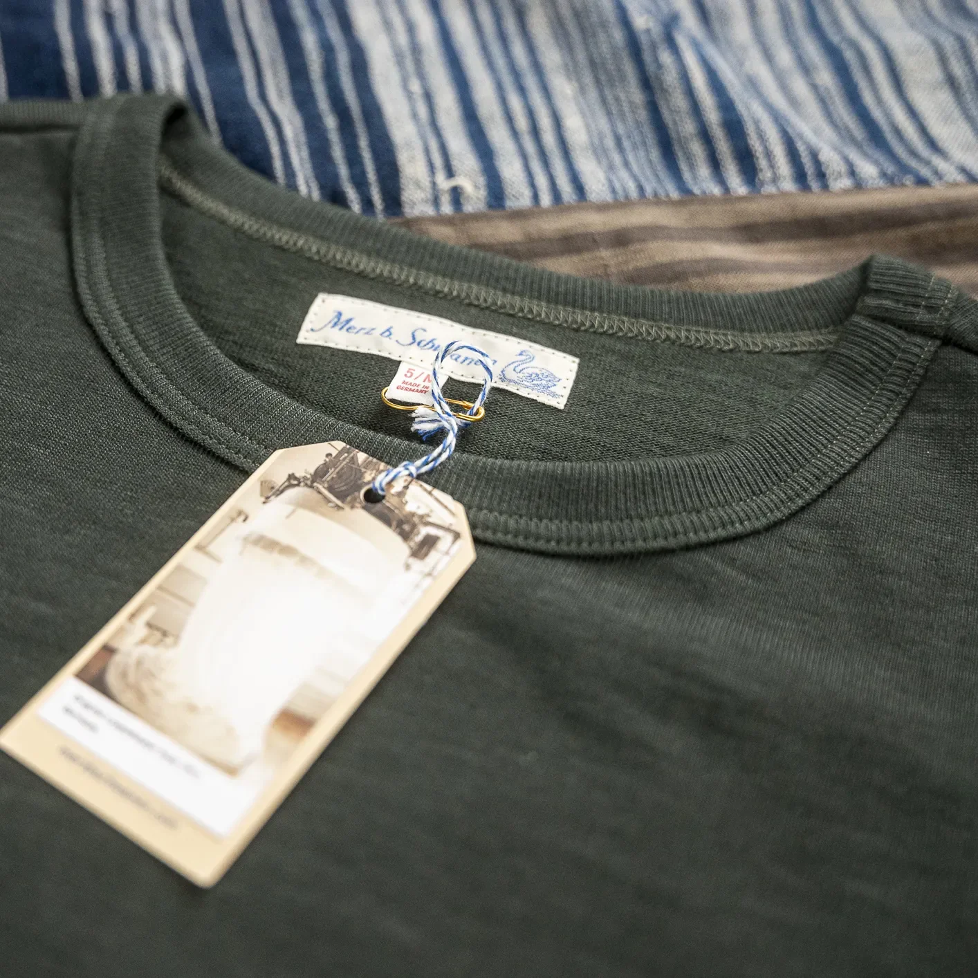 Merz b. Schwanen 2S18 11oz Heavy Loopwheeled Longsleeve – Forest - Image 2
