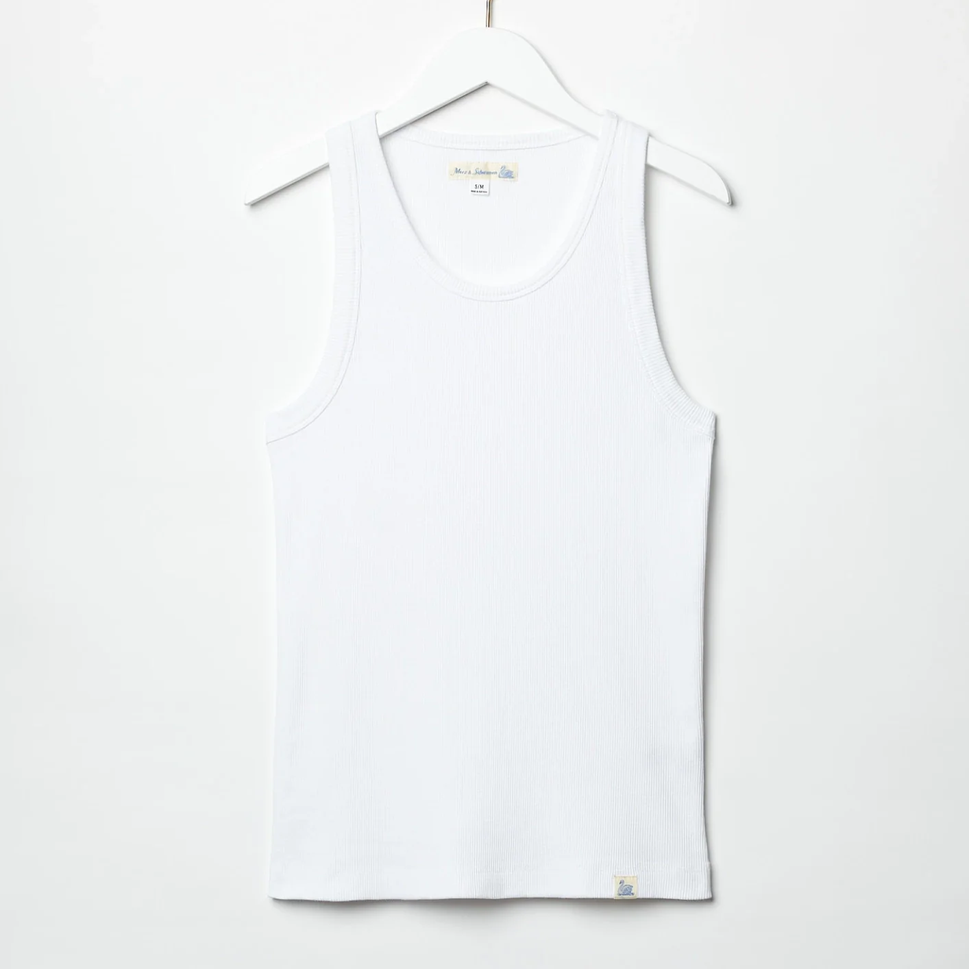 Merz b. Schwanen 7.2oz Ribbed Tank Top – White - Image 5