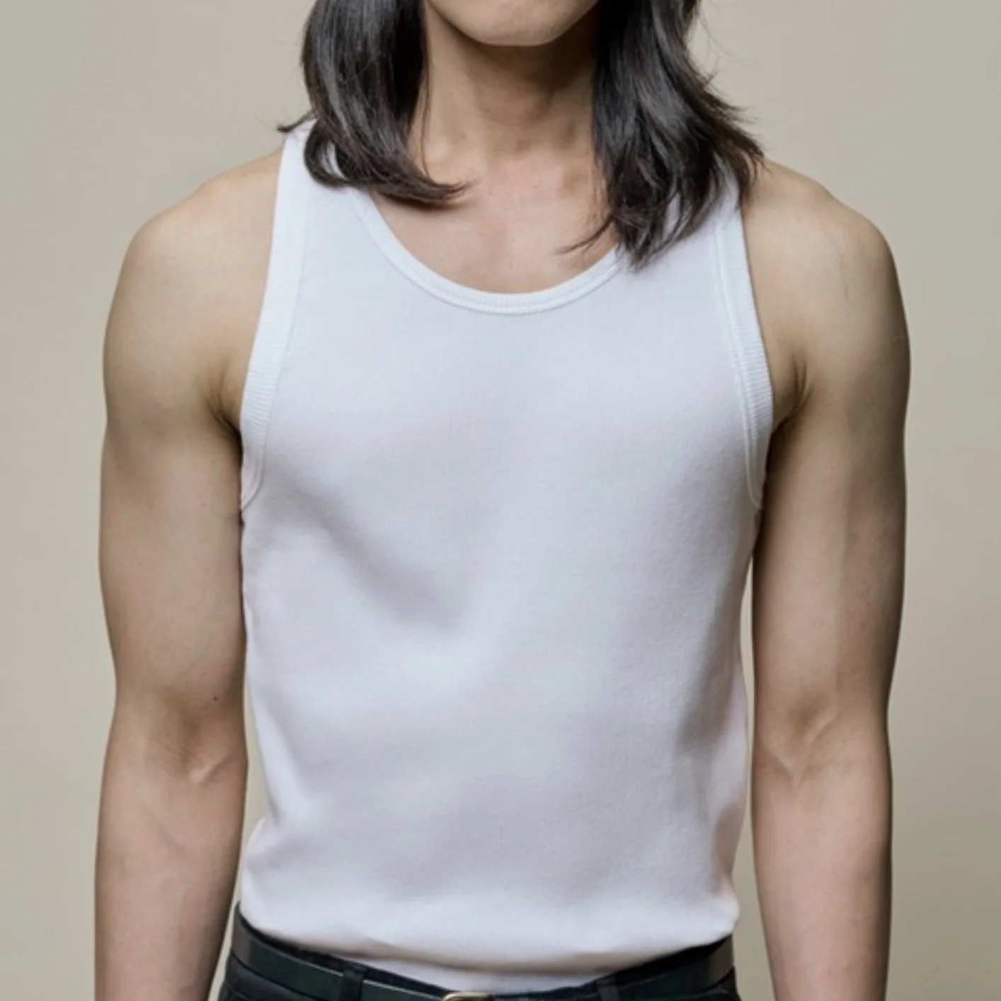 Merz b. Schwanen 7.2oz Ribbed Tank Top – White - Image 6