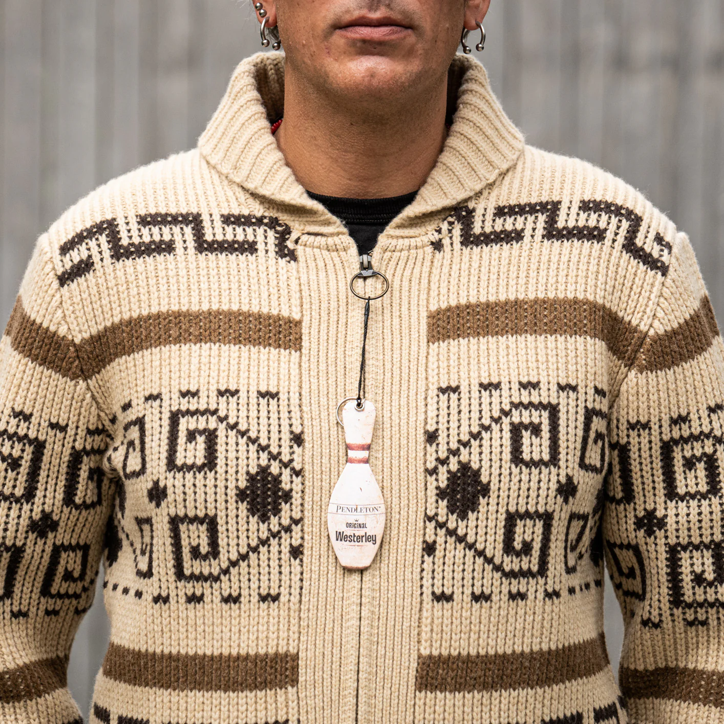 Pendleton The Original Westerley Cardigan – Tan/Brown - Image 4