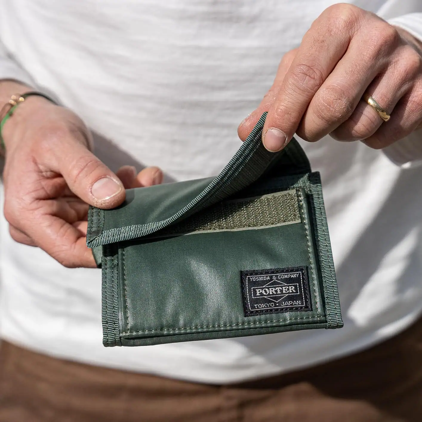 Porter Yoshida Capsule Wallet – Khaki - Image 3