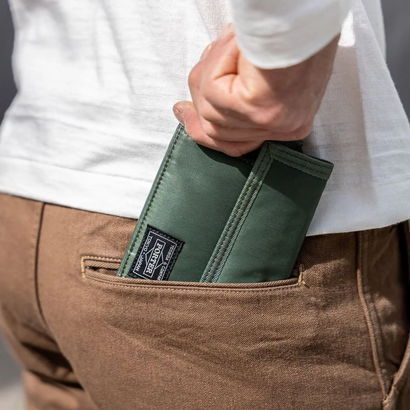 Porter Yoshida Capsule Wallet – Khaki - Image 4