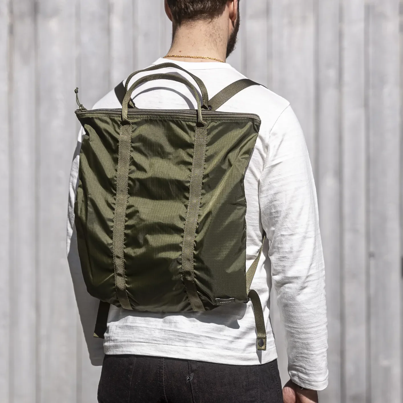 Porter Yoshida FLEX 2Way Tote Bag - Olive Drab