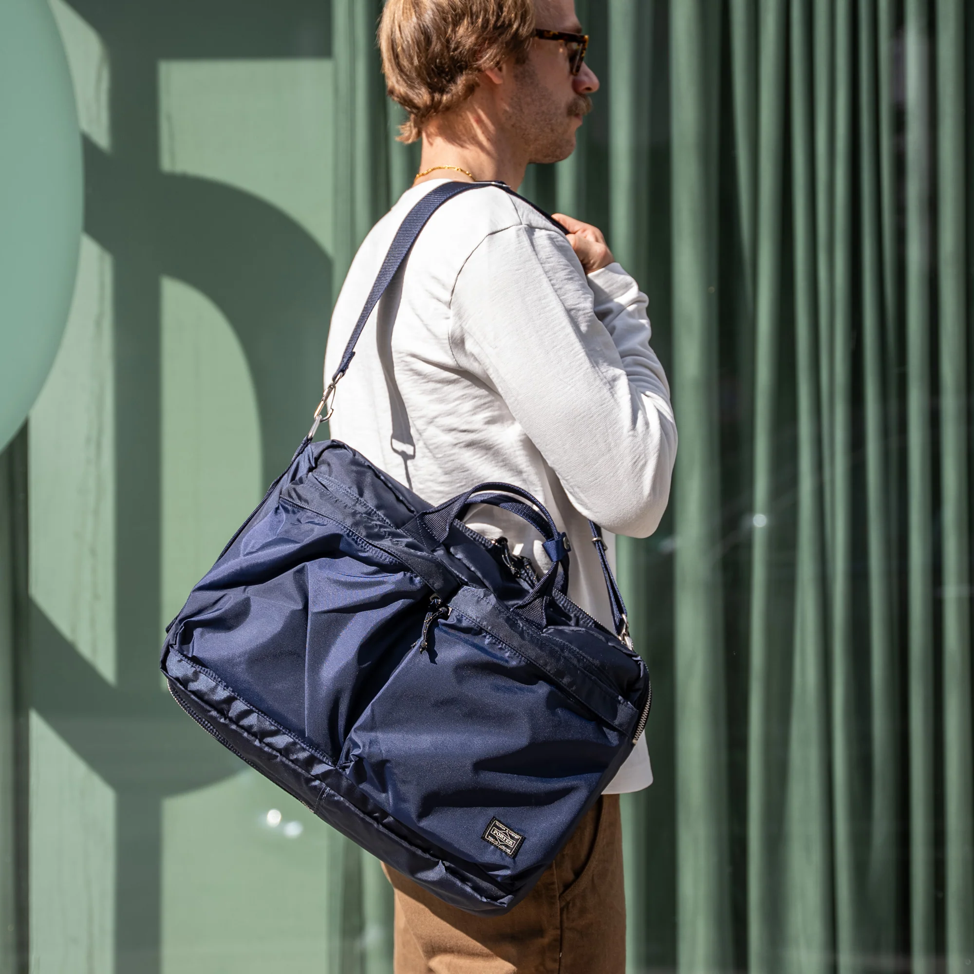 Porter Yoshida FORCE 3-Way Briefcase / Backpack – Navy - Image 3