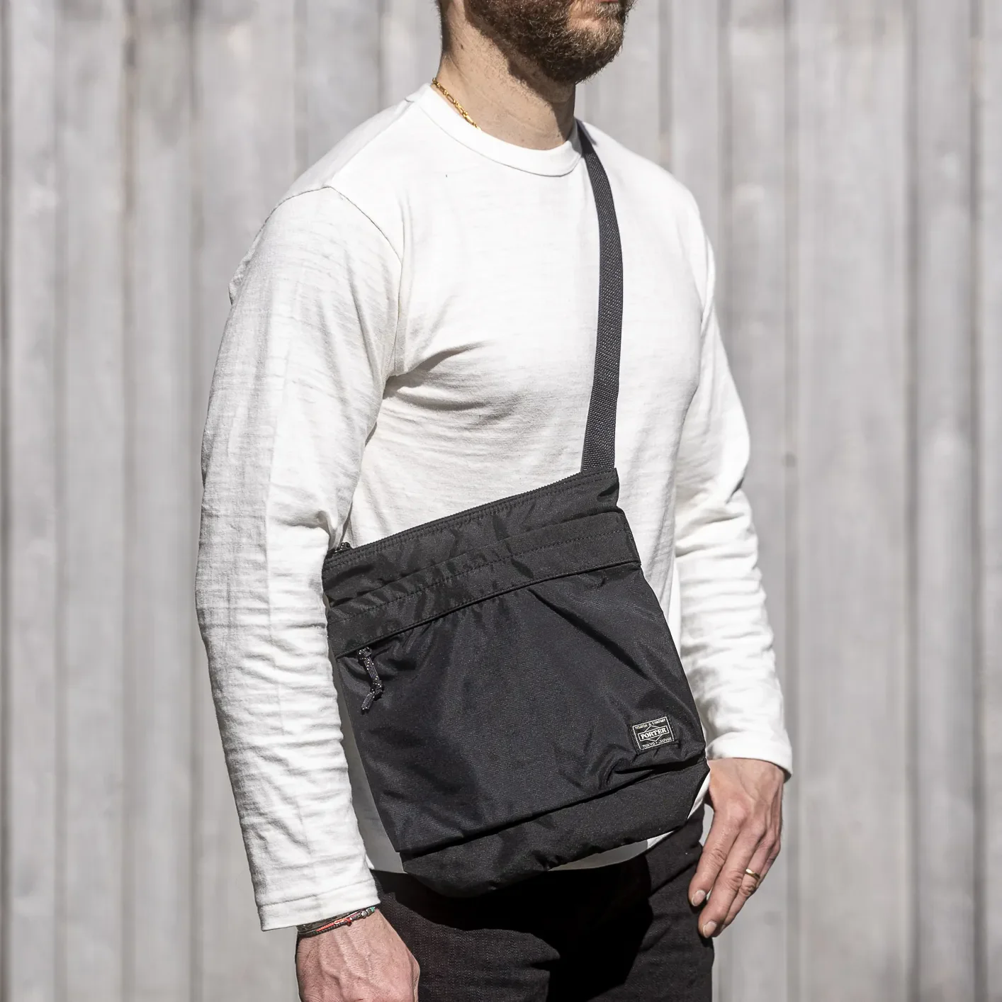 Porter Yoshida FORCE Shoulder Bag (Large) - Black