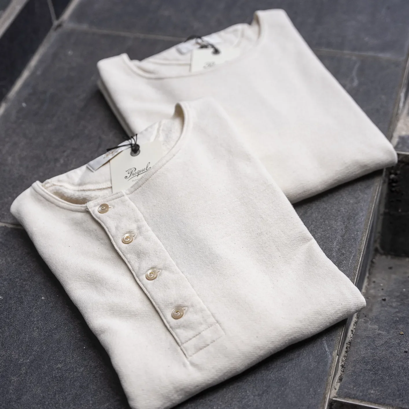 Prequel 10oz Archive Summer Sweat Henley - Natural - Image 5