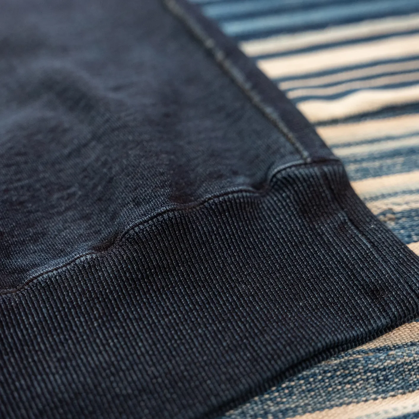 Samurai Jeans 14.5oz ‘Kakishibu’ Loopwheeled Sweatshirt – Indigo - Image 5