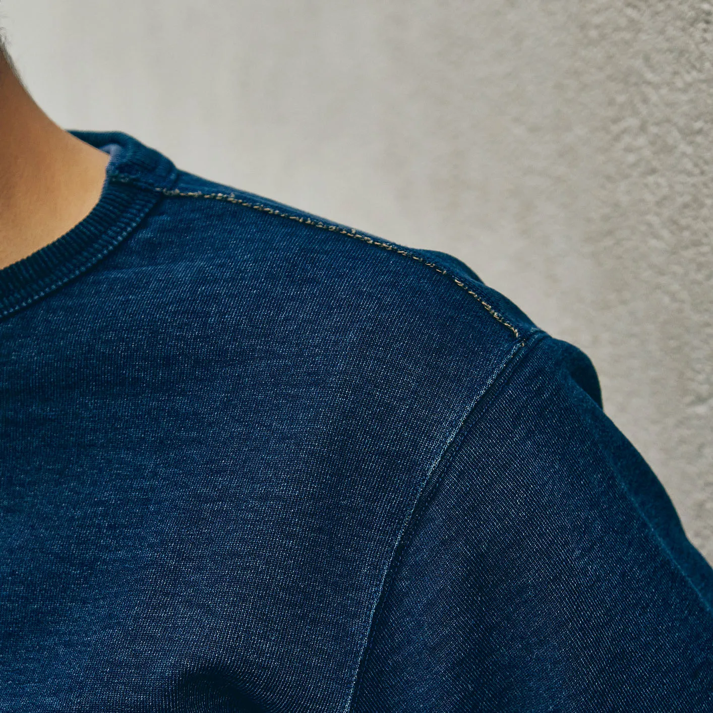 Samurai Jeans 14.5oz ‘Kakishibu’ Loopwheeled Sweatshirt – Indigo - Image 6