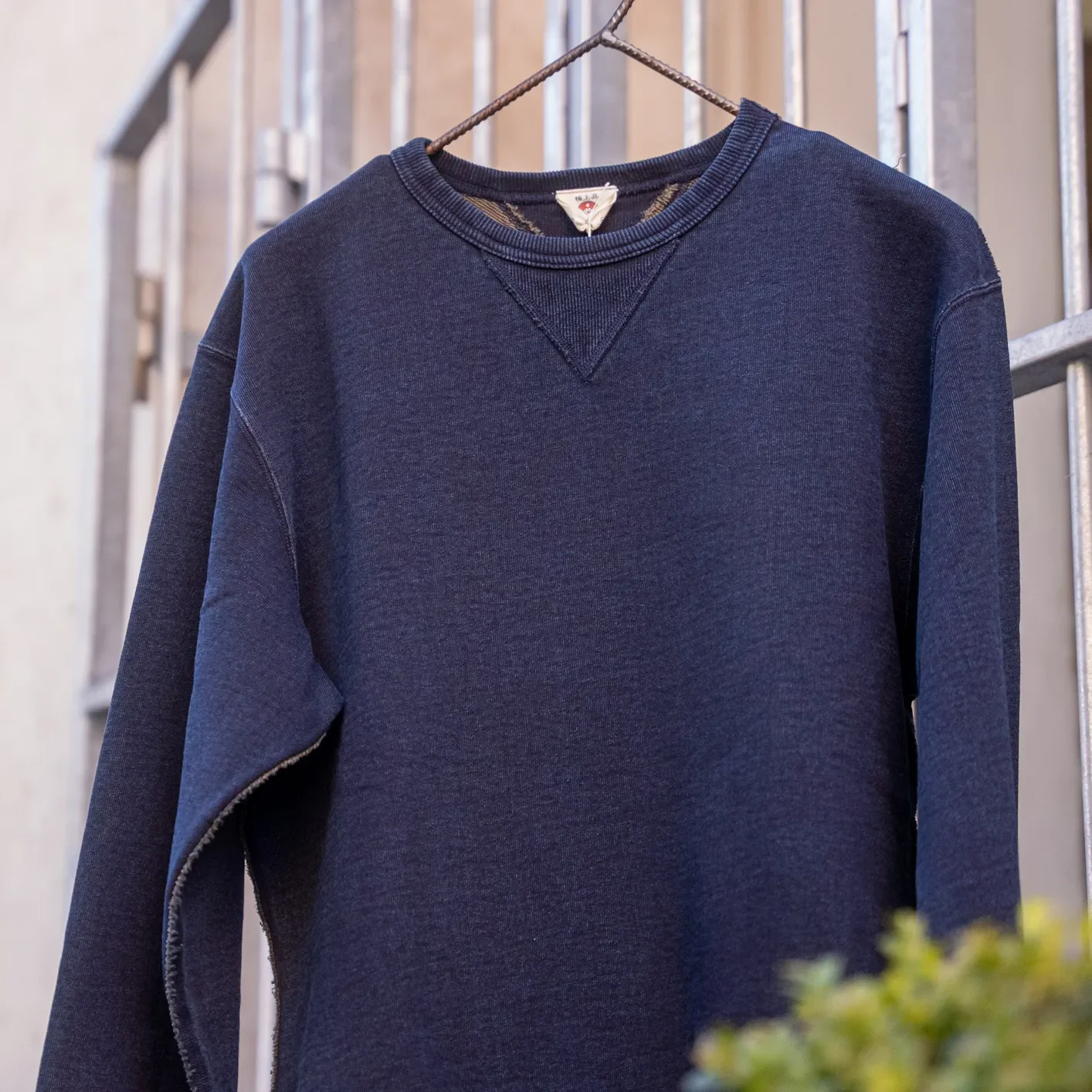Samurai Jeans 14.5oz ‘Kakishibu’ Loopwheeled Sweatshirt – Indigo - Image 8