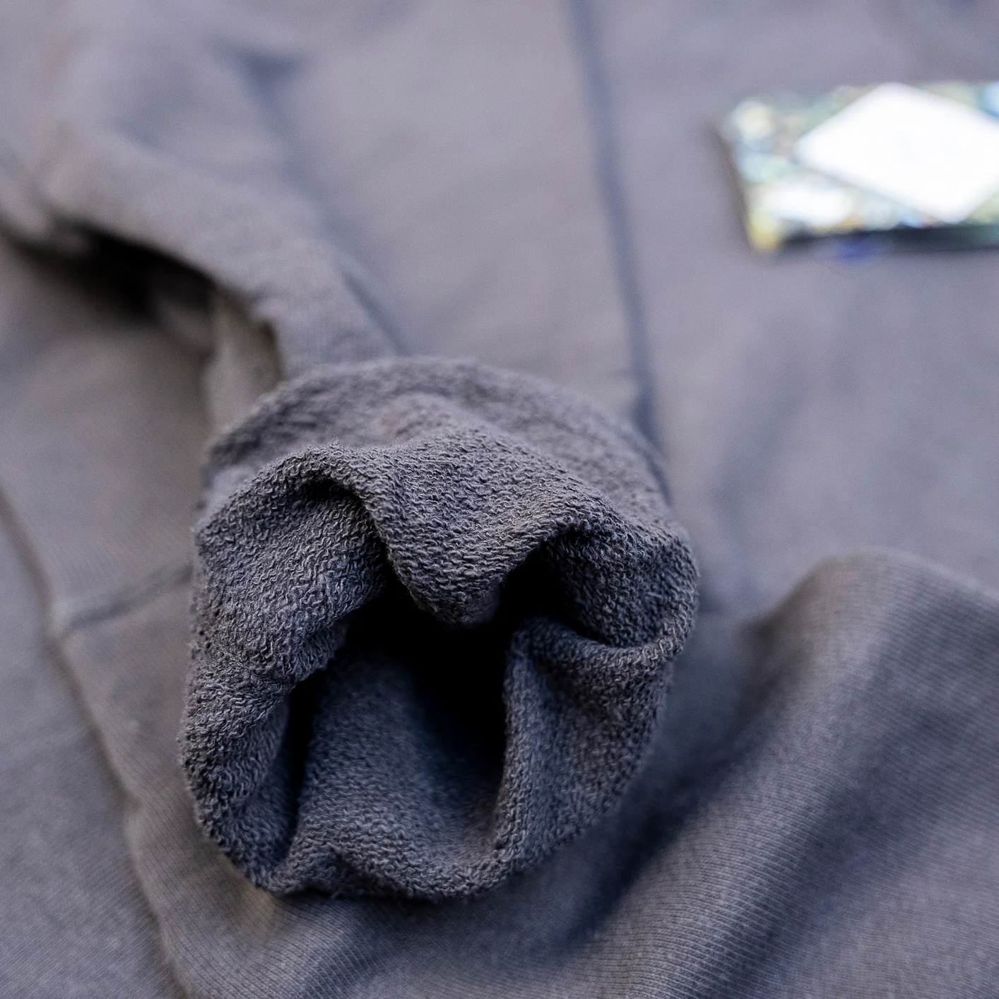 Samurai Jeans ‘Japanese Cotton’ Slub Yarn Sweatshirt – Kuromame (Black Beans Dye) - Image 4