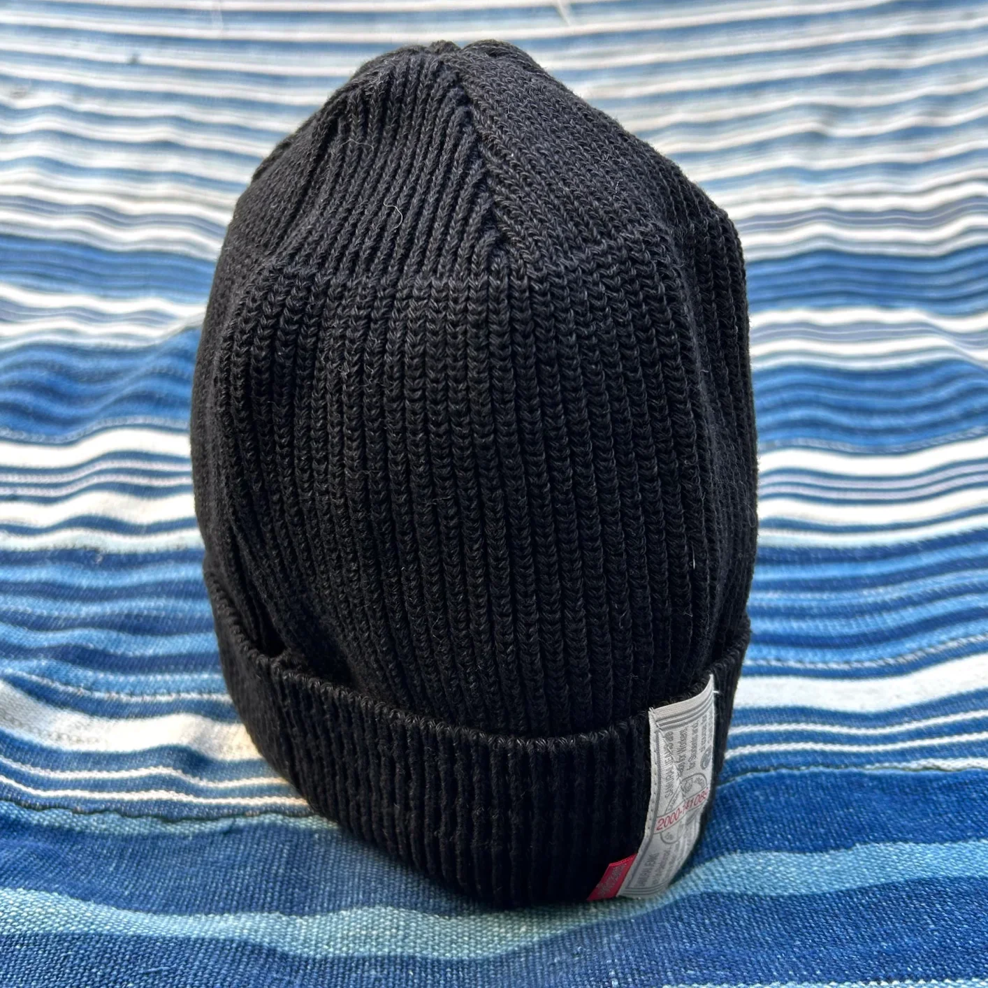 Samurai Jeans Knit Watch Cap – Black Indigo Dyed
