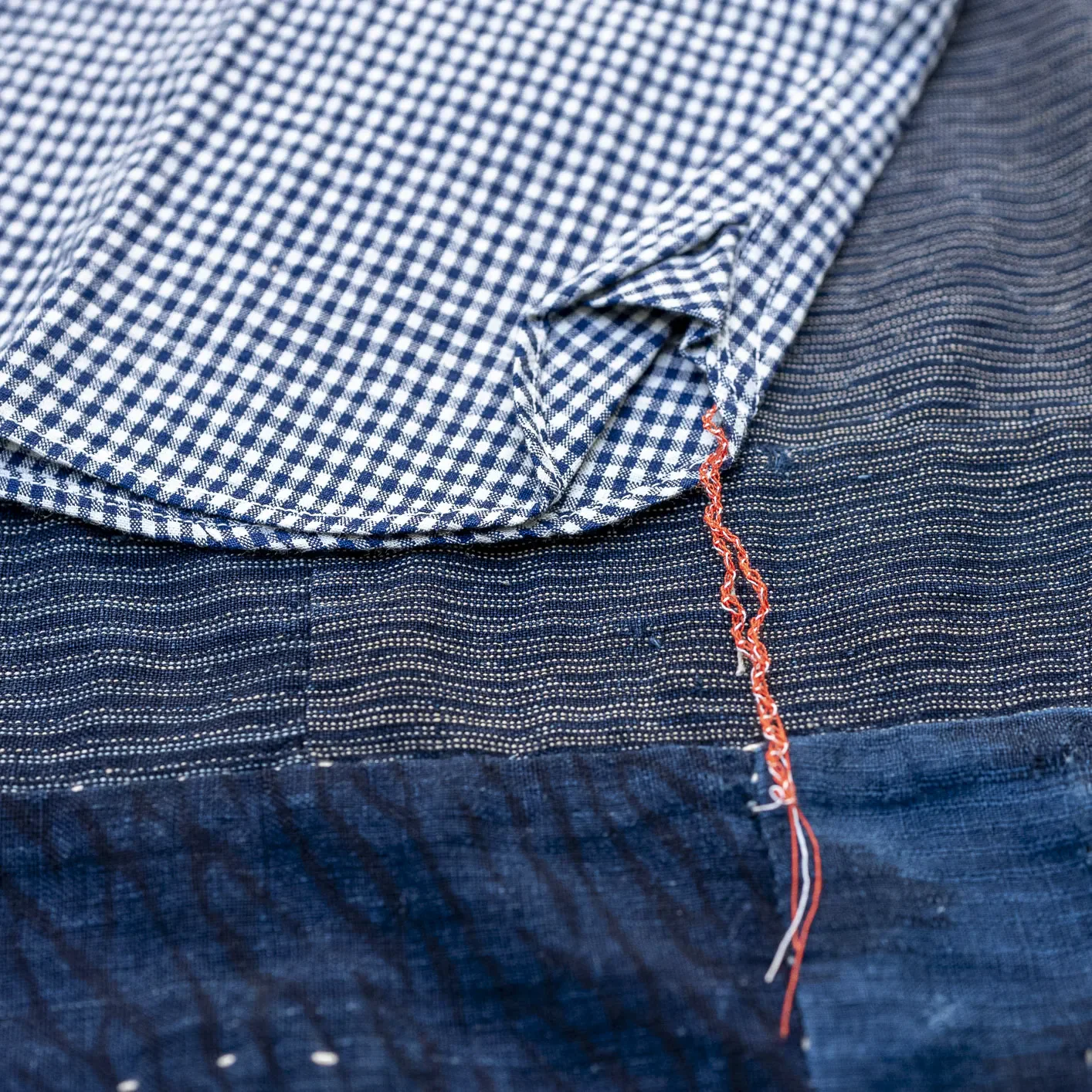 Sugar Cane Indigo Gingham Chambray Work Shirt - Image 4