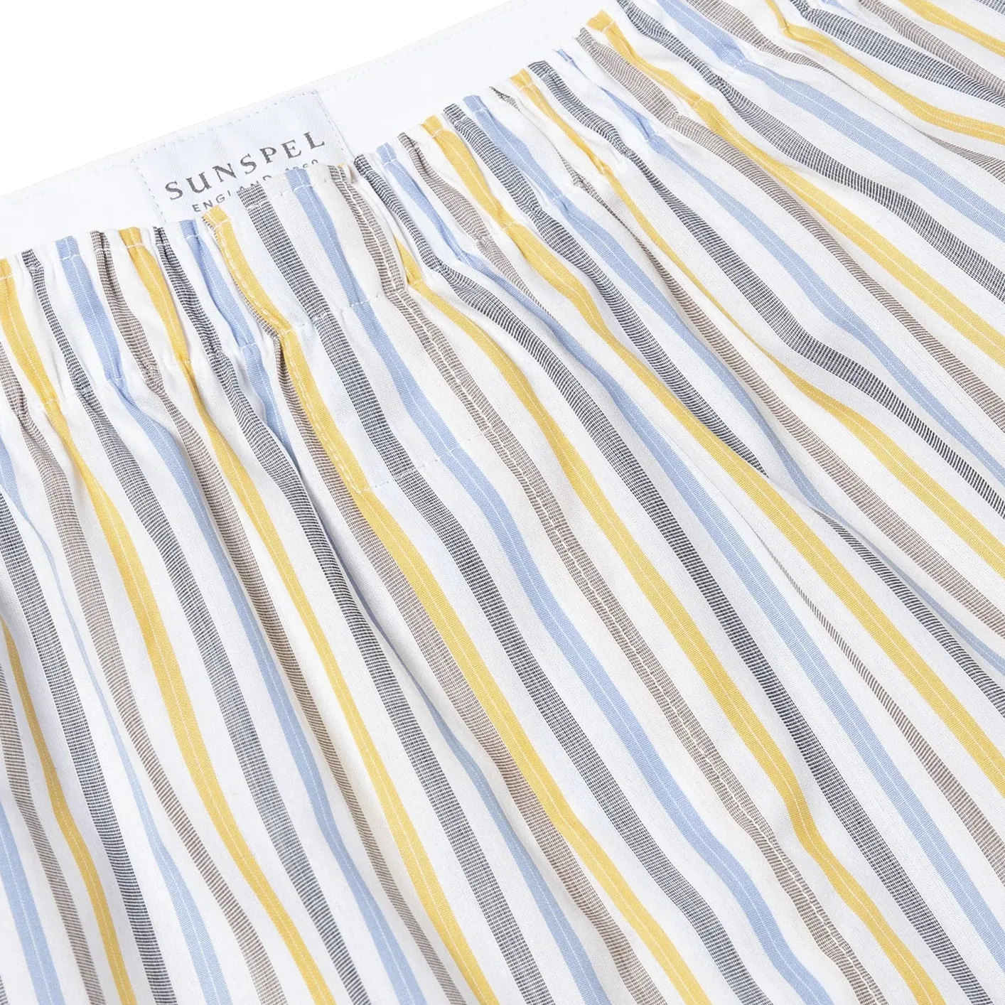 Sunspel Classic Boxer Shorts – Archive Stripes / Yellow - Image 2