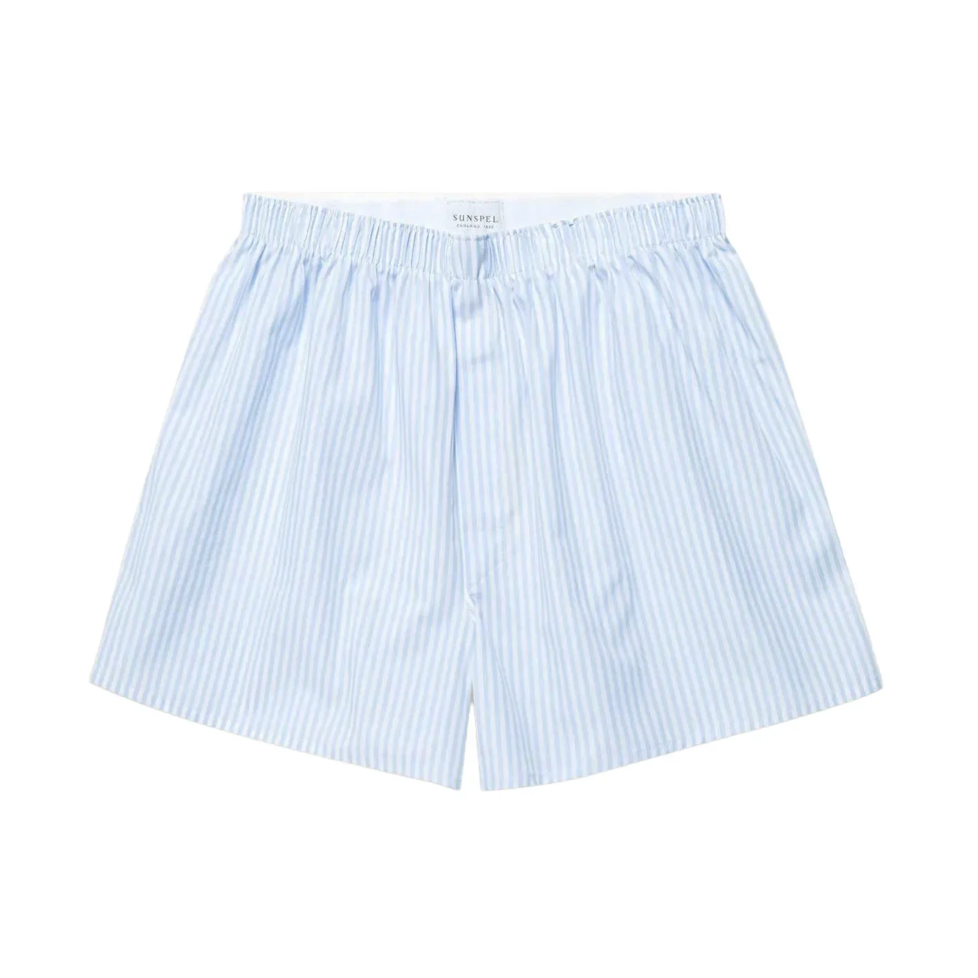 Sunspel Classic Boxer Shorts – Stripe / Light Blue - Image 2