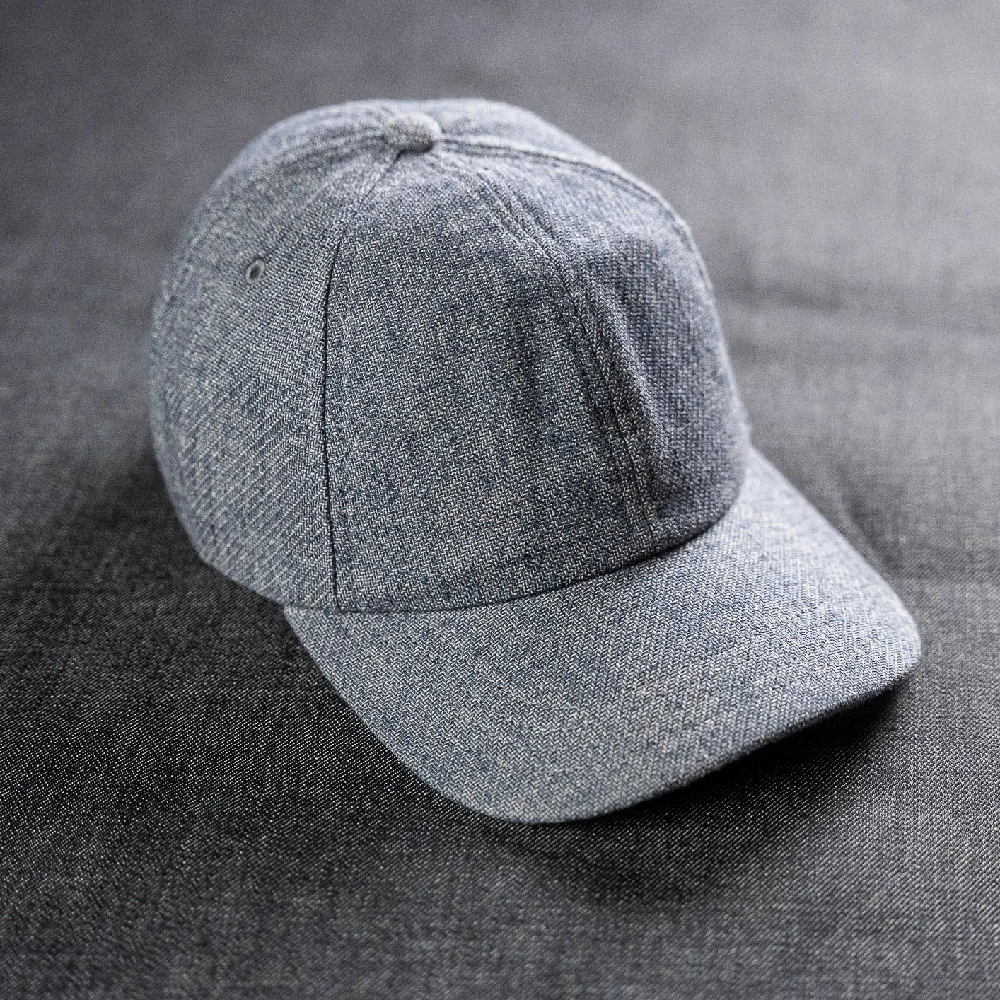 Sunspel Cotton Linen Twill Cap - Denim Blue