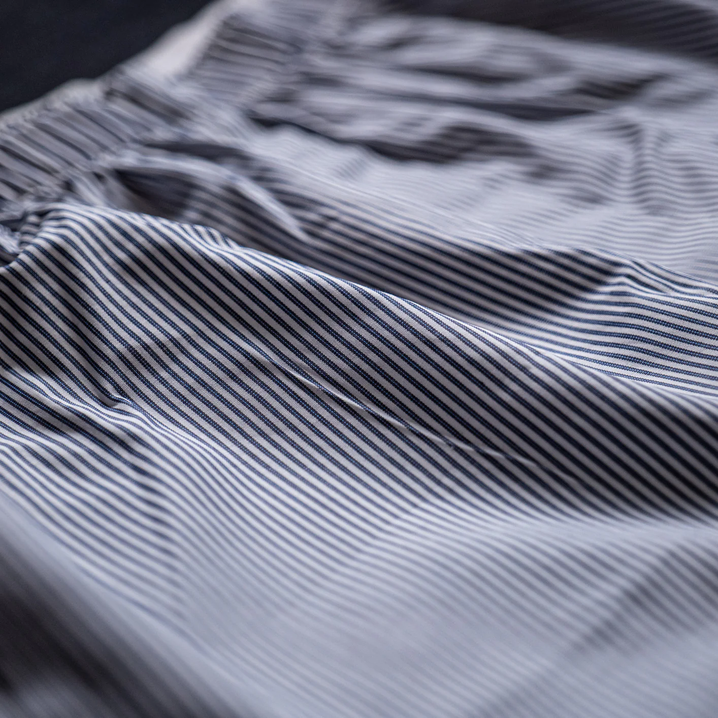 Sunspel Woven Boxer Shorts – Navy Pinstripe - Image 4