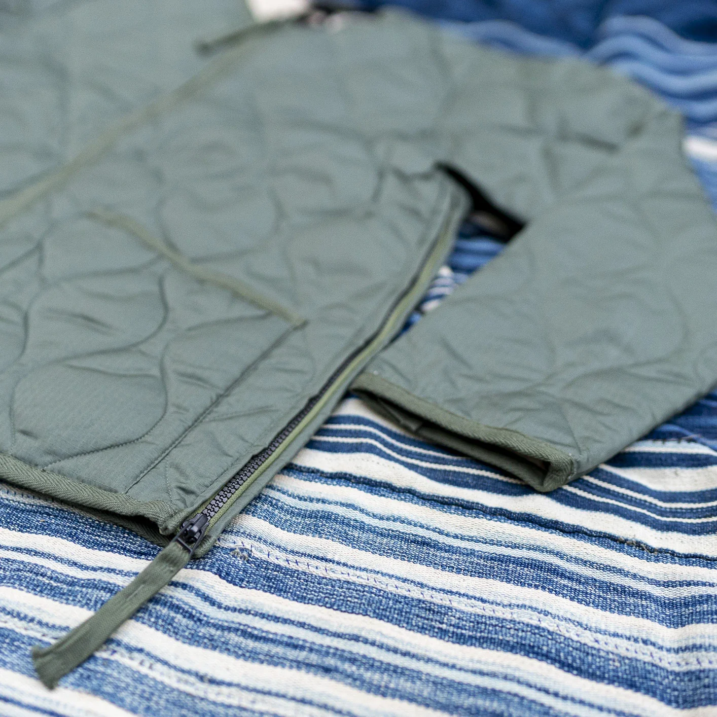 Taion Military W-Zip Down Liner Jacket – Olive - Image 3