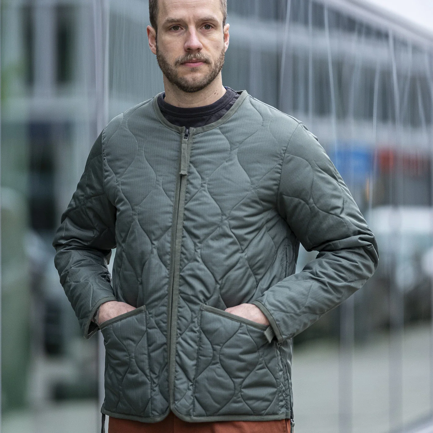Taion Military W-Zip Down Liner Jacket – Olive - Image 7