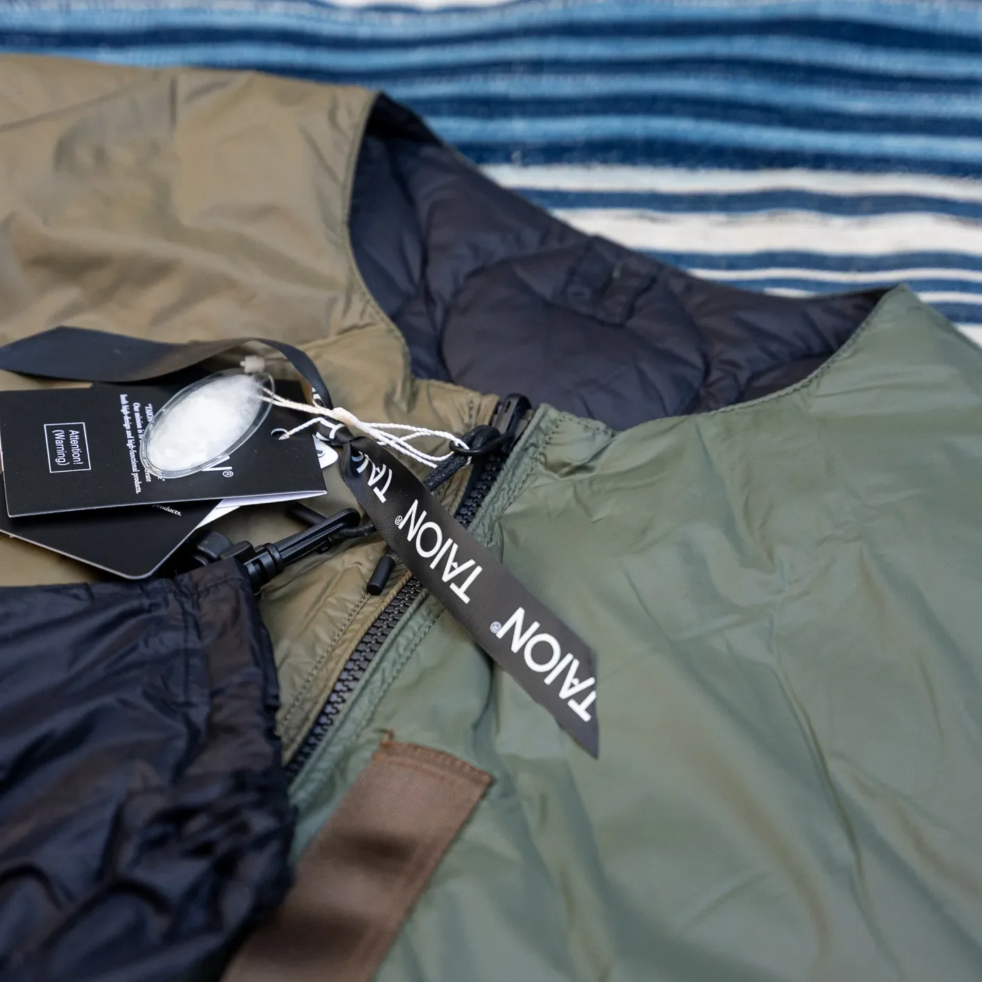 Taion Reversible MA-1 Down Jacket – Crazy Olive x Black / Japan Special - Image 5