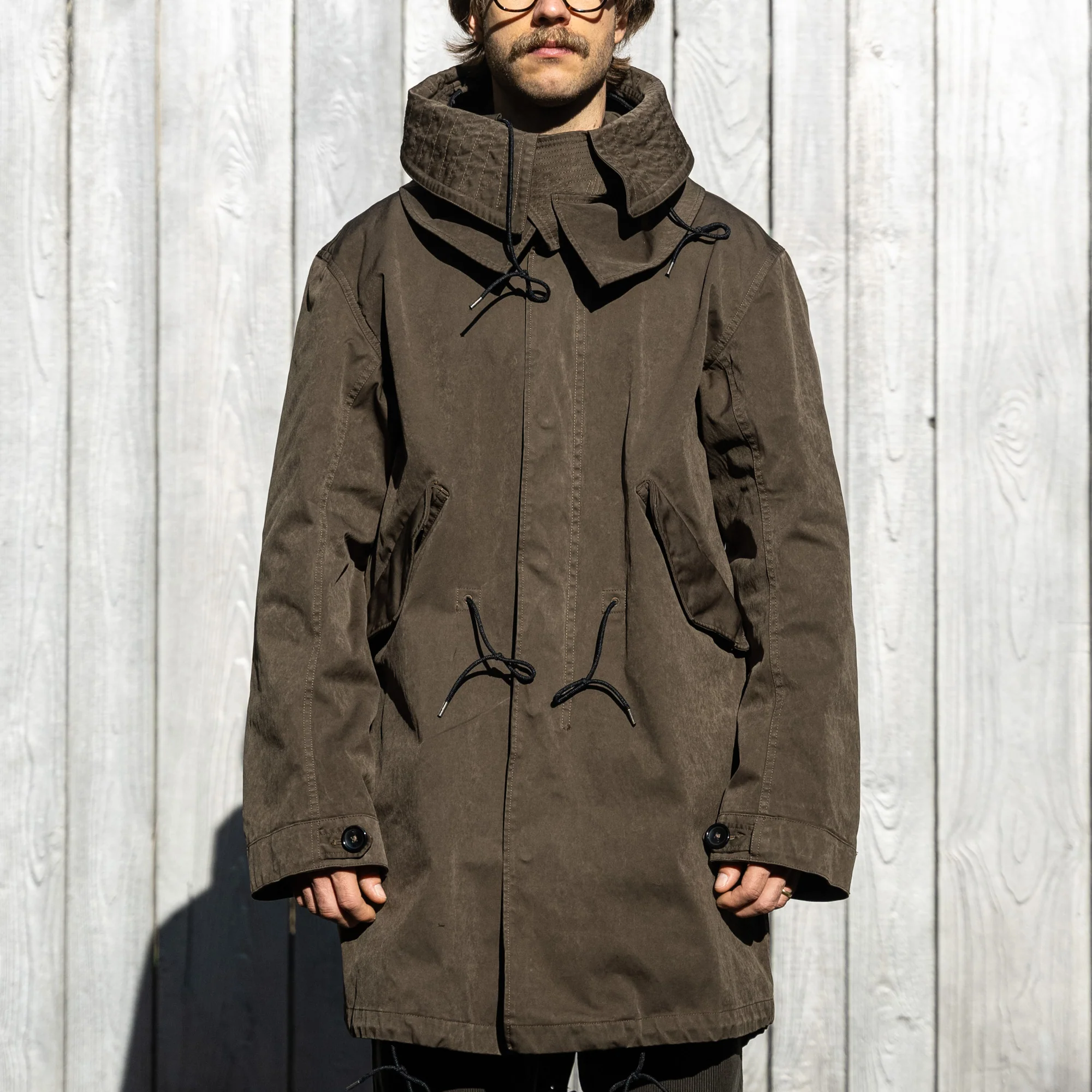 TEN C 13oz OJJ Parka – Dark Olive - Image 7