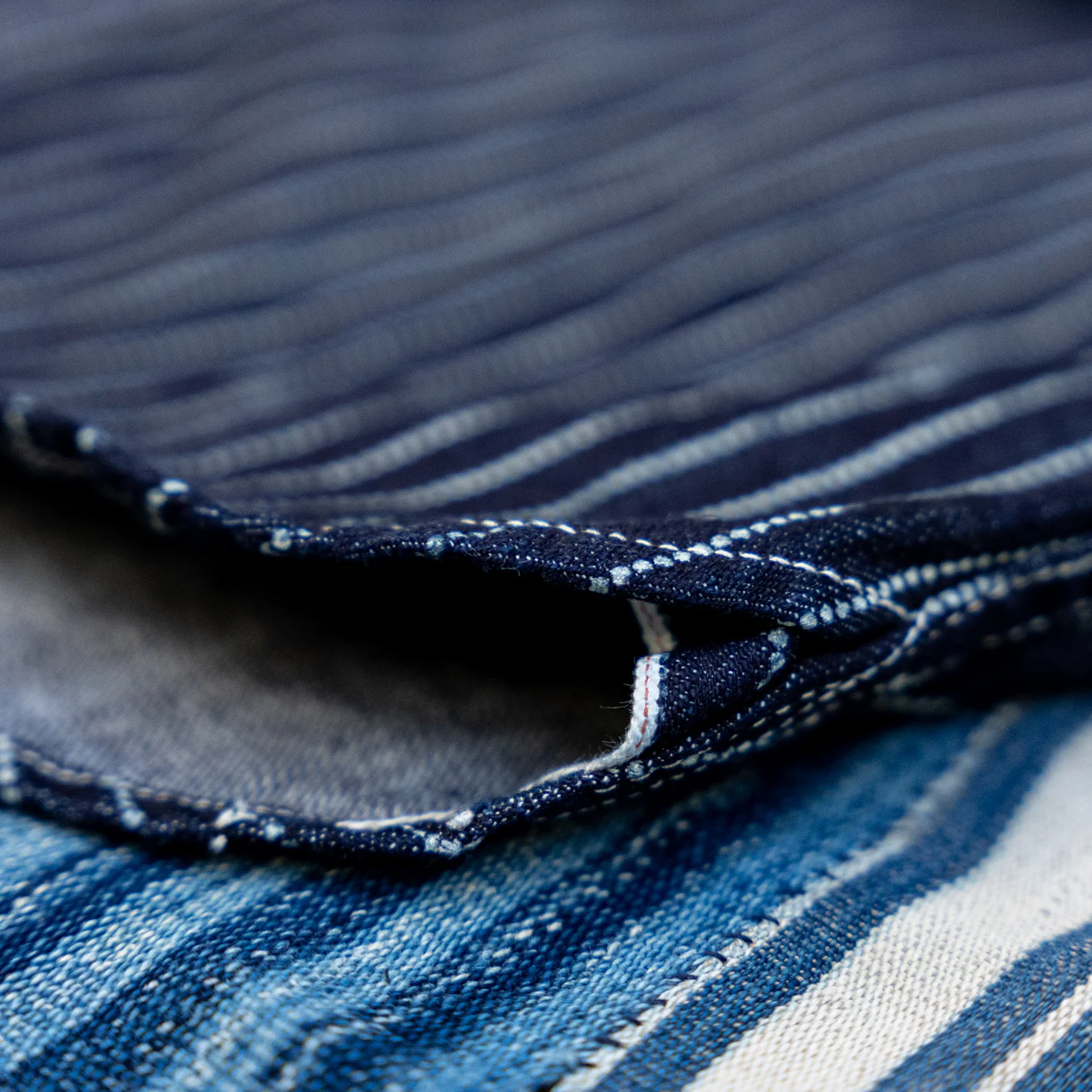 The Flat Head 10oz Wabash Slub Denim Western Shirt – Pure Indigo - Image 4