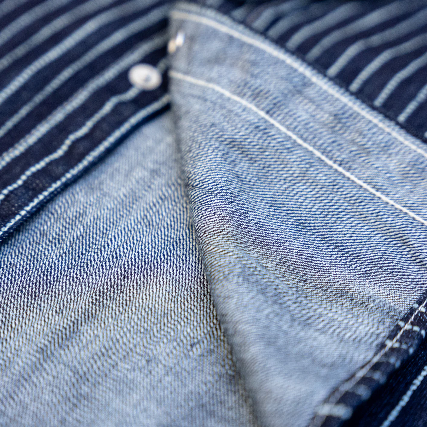 The Flat Head 10oz Wabash Slub Denim Western Shirt – Pure Indigo - Image 5