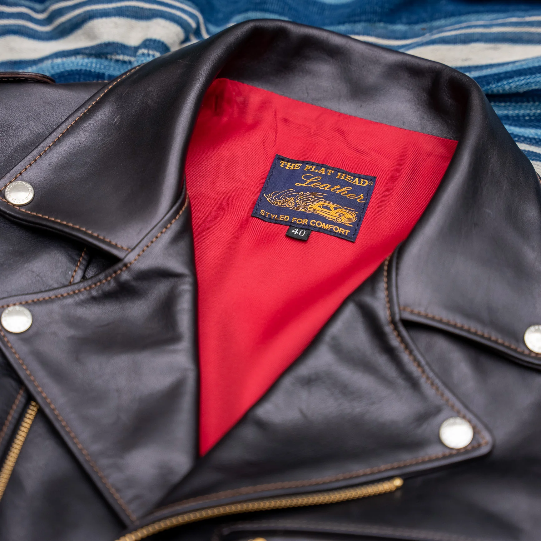 The Flat Head „Double Rider’s” Horsehide Leather Jacket – Black - Image 5