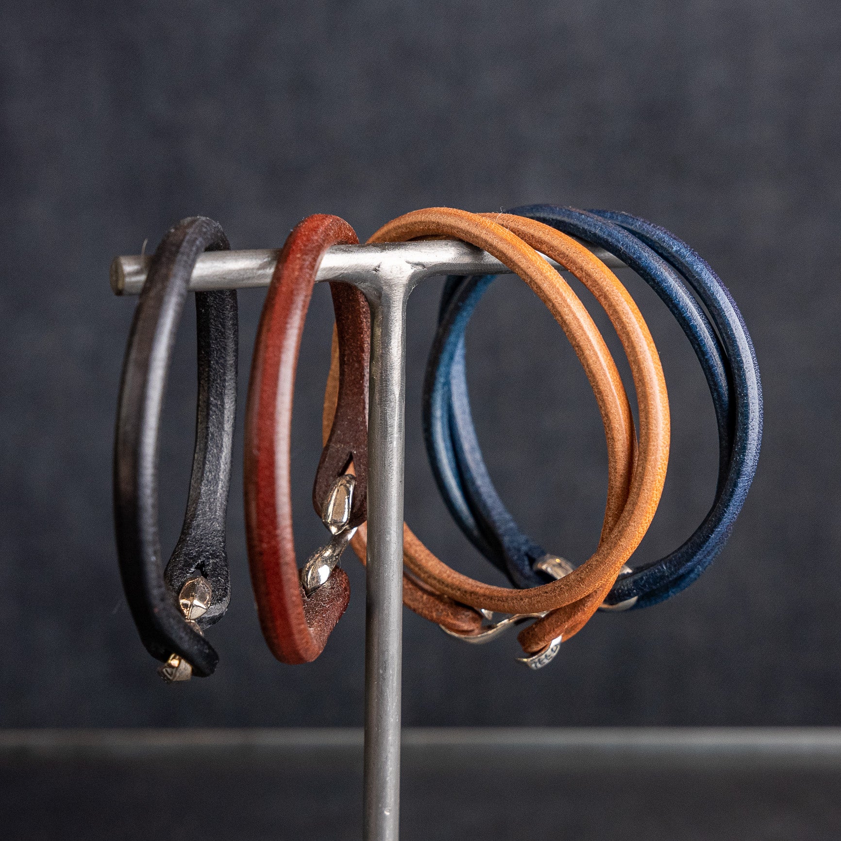 The Flat Heat Double Leather Bracelet – Sterling Silver Hook Closure / Tan - Image 4