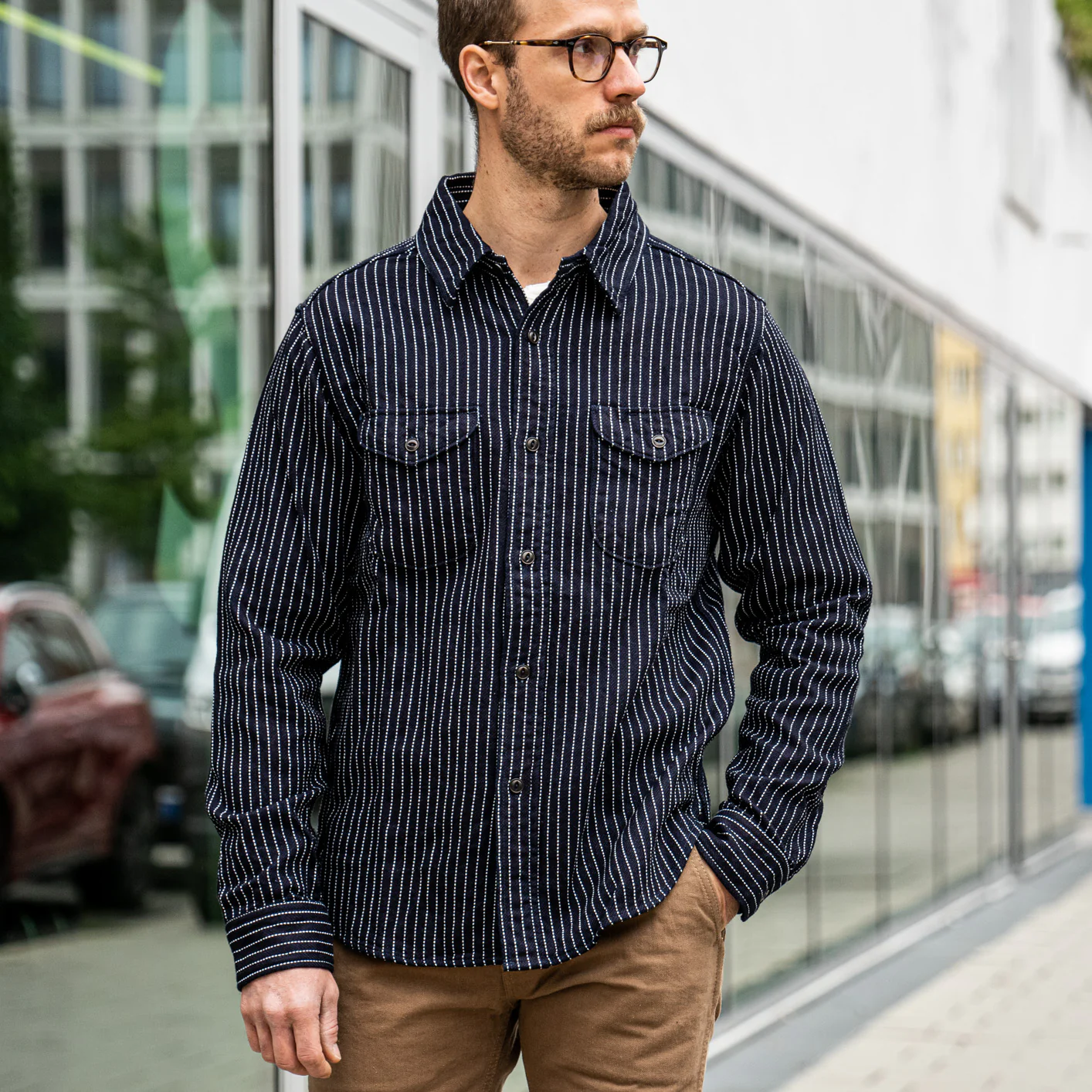 UES 14.5oz Heavy Selvedge Flannel – Indigo Stripe - Image 10
