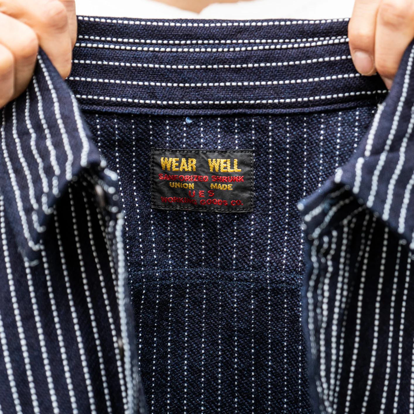 UES 14.5oz Heavy Selvedge Flannel – Indigo Stripe - Image 9