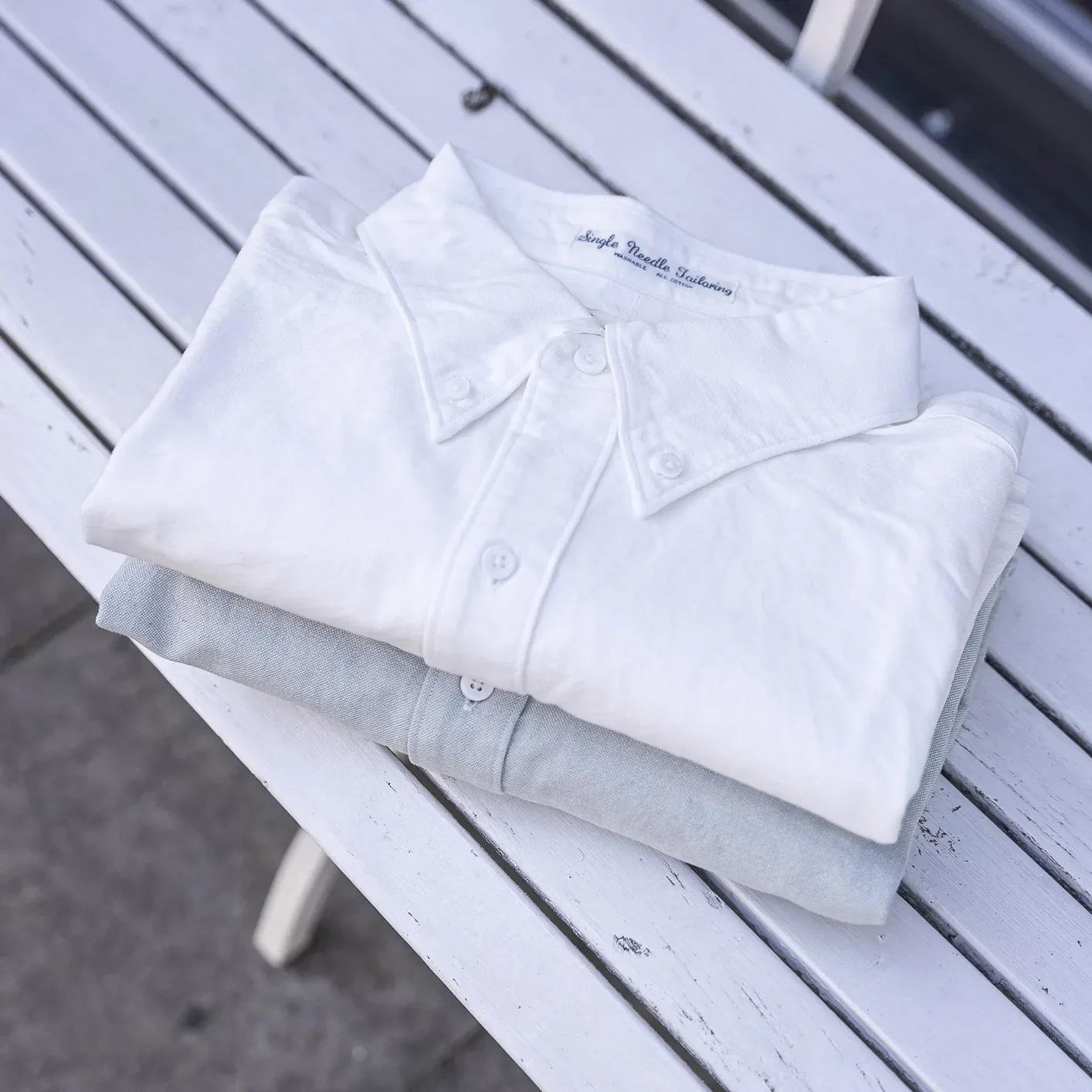 UES 8.6oz Button-Down Selvedge Oxford Shirt – White - Image 6
