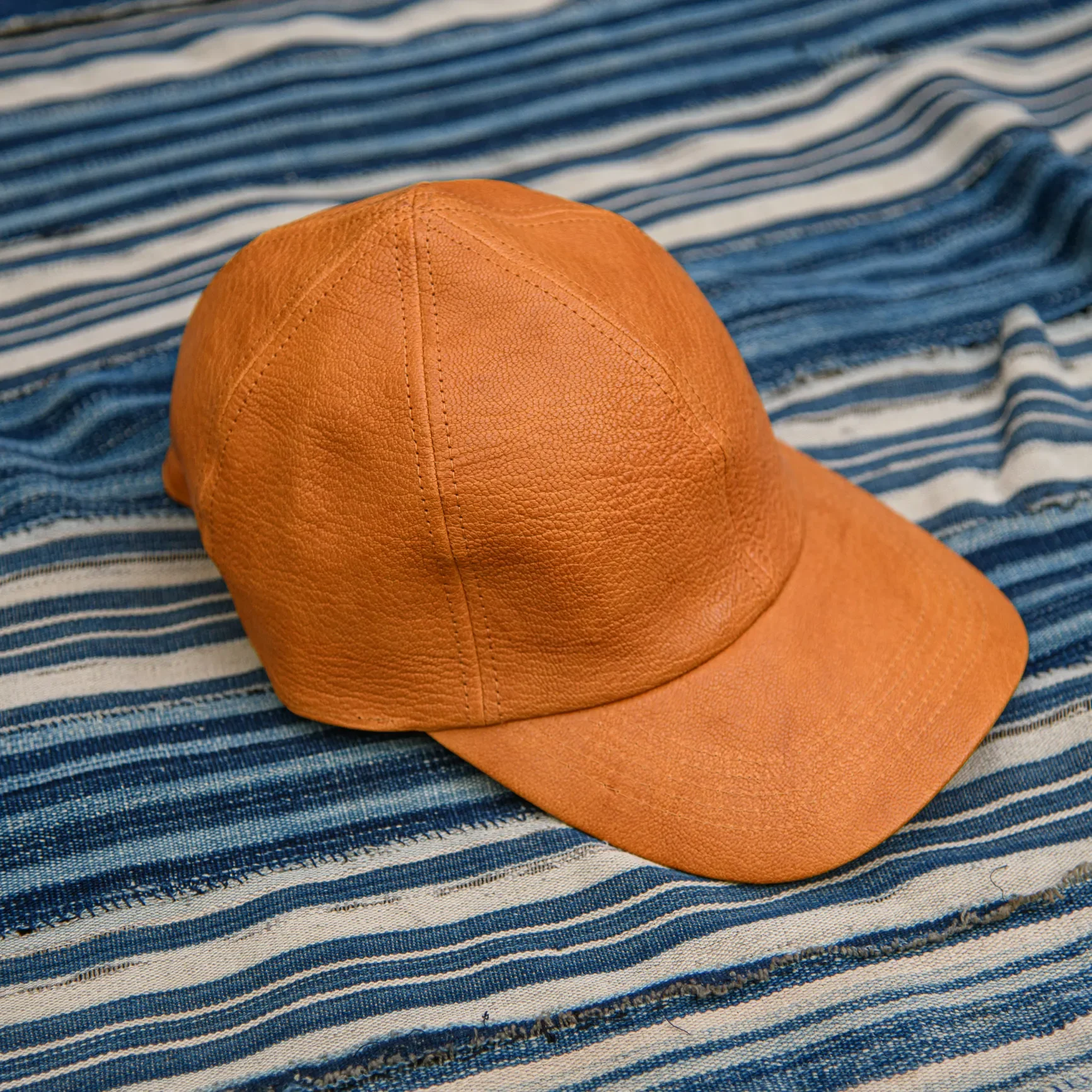 UES Leather Baseball Cap - Camel / Goatskin