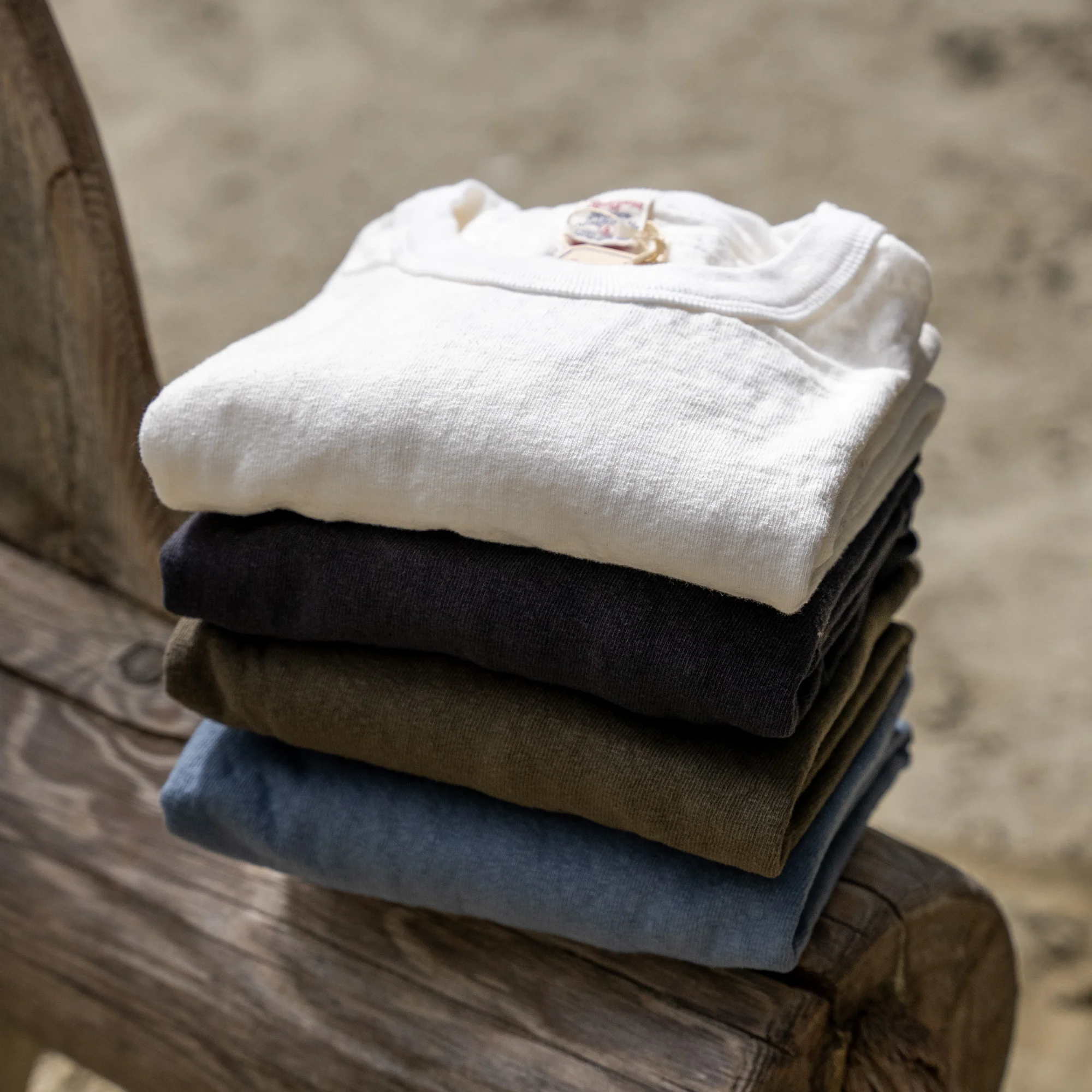 UES No.8 9,5oz Heavyweight Slub Nep T-Shirt – Grey Blue - Image 4